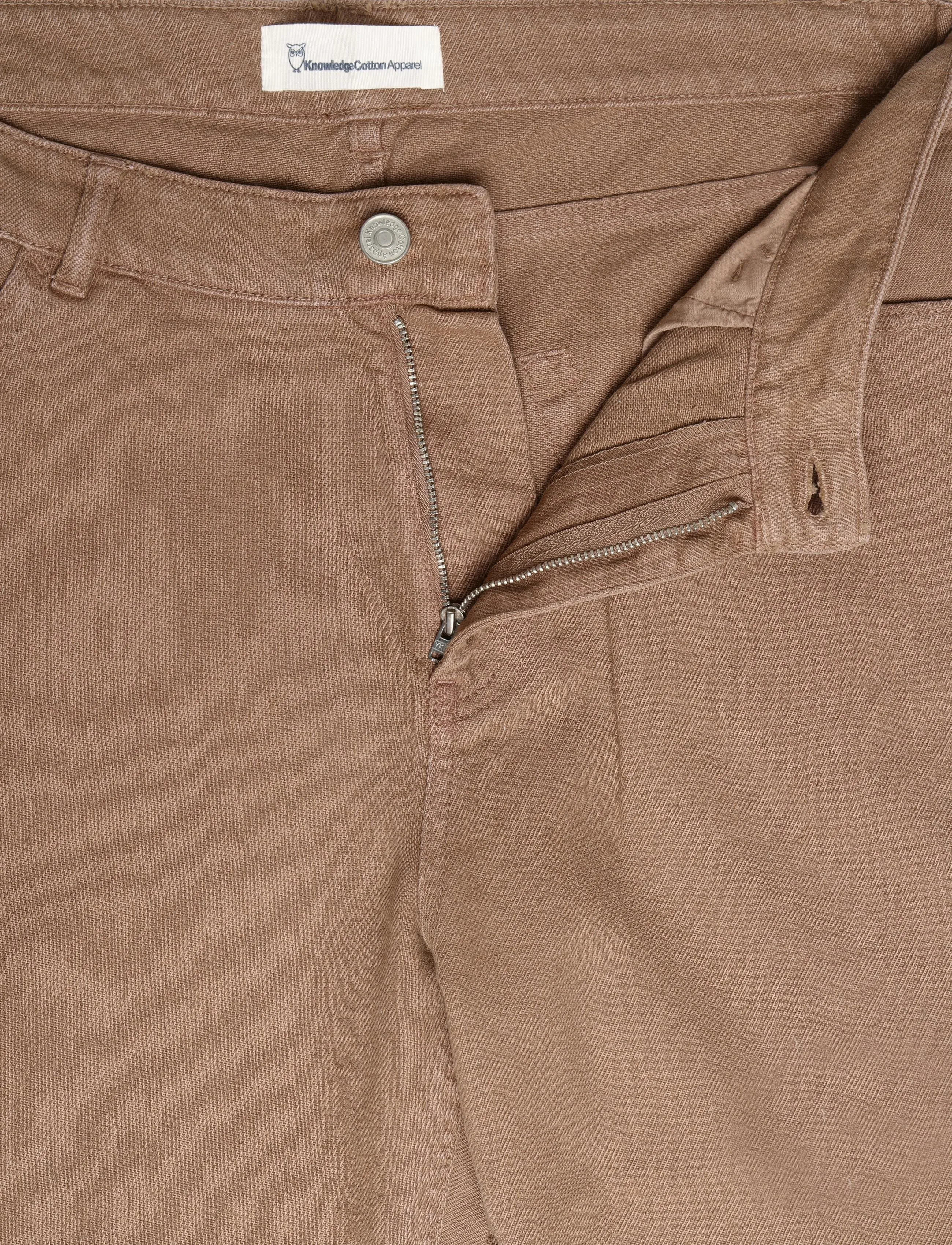 Knowledge Cotton Apparel - Flint wide twill pants - tiramisu - 3