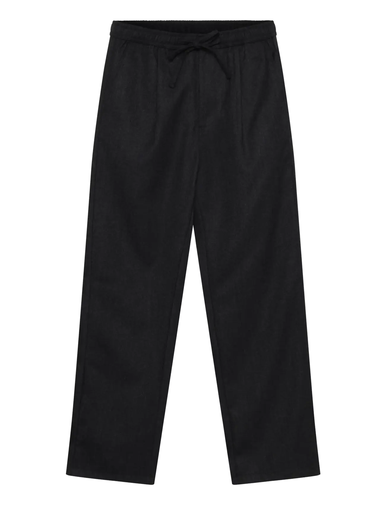 Knowledge Cotton Apparel Fig comfort wool pants - Trousers - DARK GREY MELANGE / grey