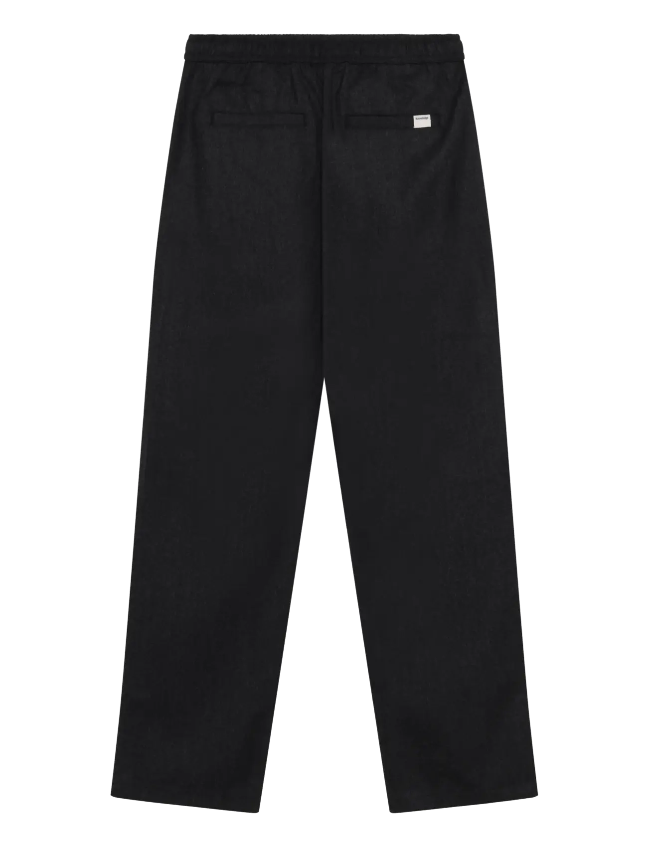 Knowledge Cotton Apparel - Fig comfort wool pants - vabaajapüksid - dark grey melange - 1