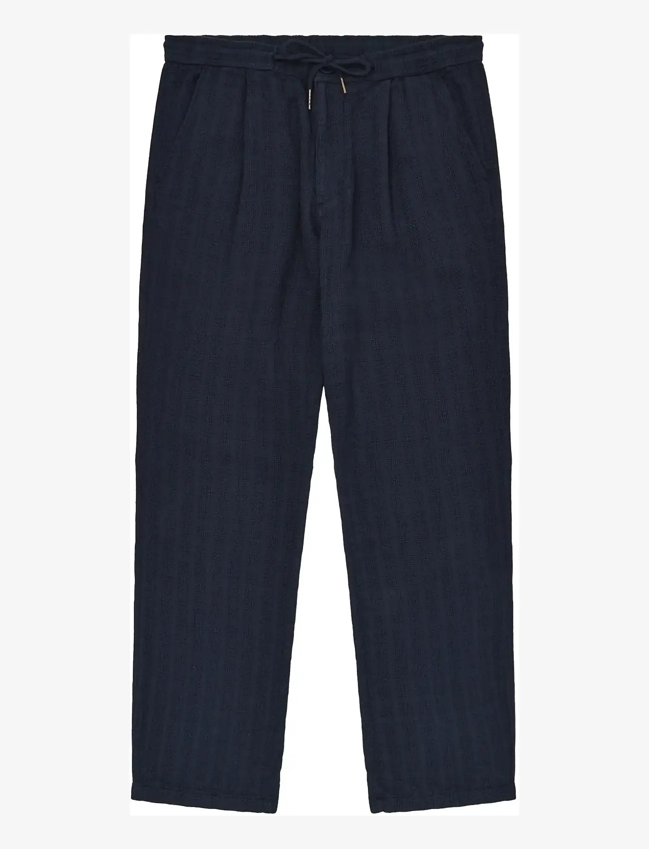Knowledge Cotton Apparel - Fig loose structure pants - casual trousers - night sky - 0