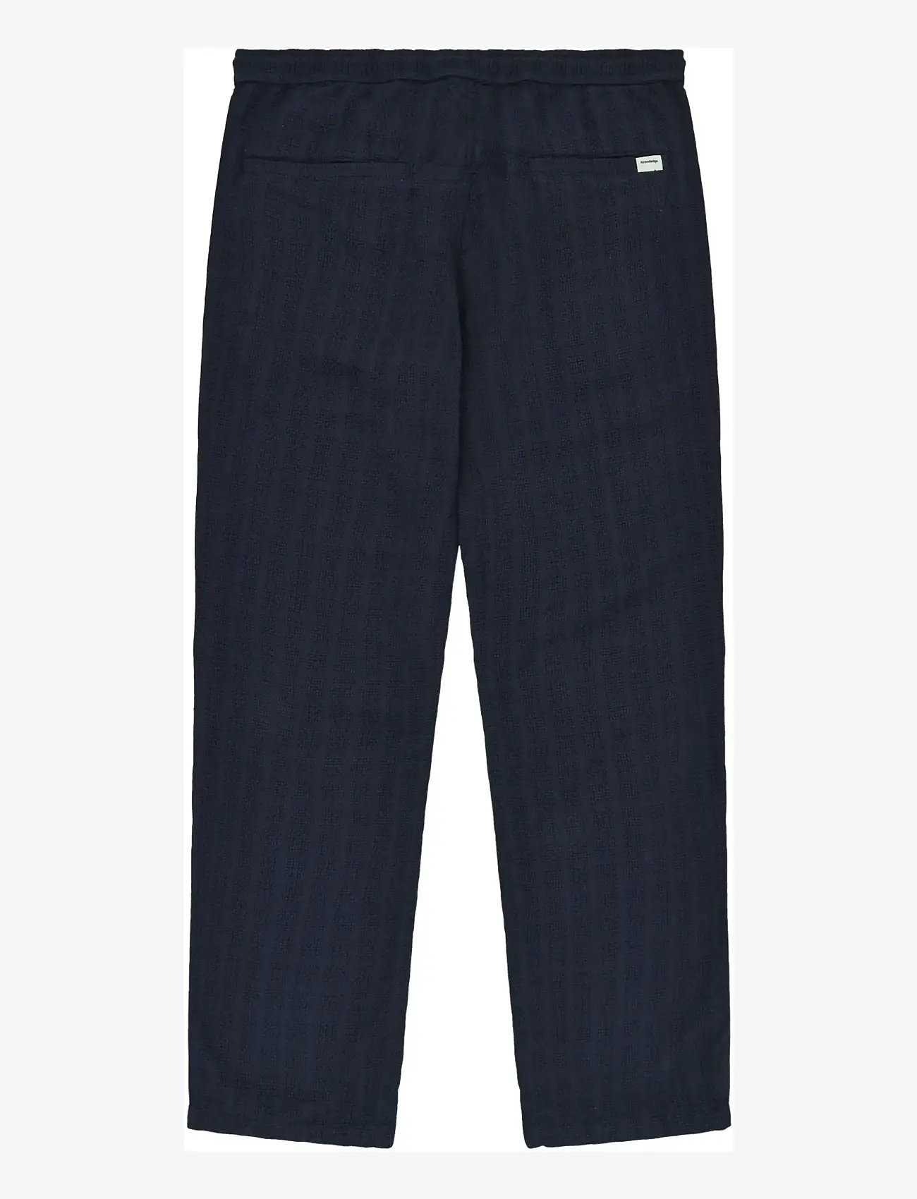 Knowledge Cotton Apparel - Fig loose structure pants - casual trousers - night sky - 1
