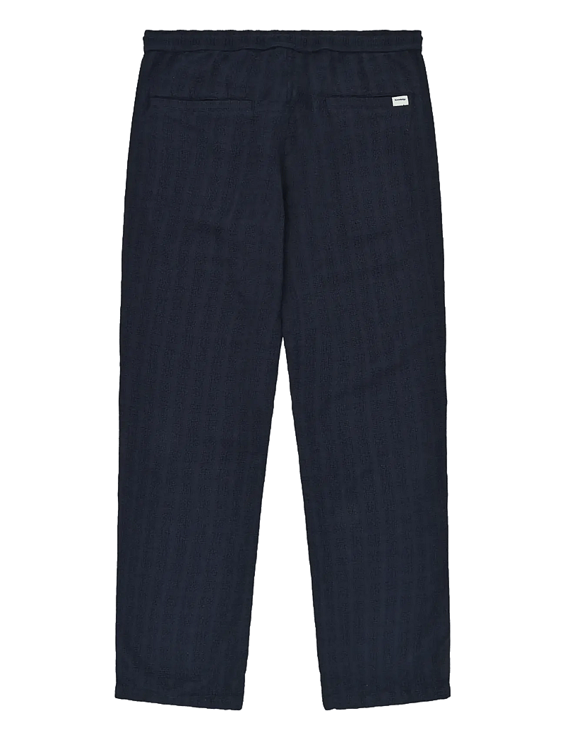 Knowledge Cotton Apparel - Fig loose structure pants - casual bukser - night sky - 2
