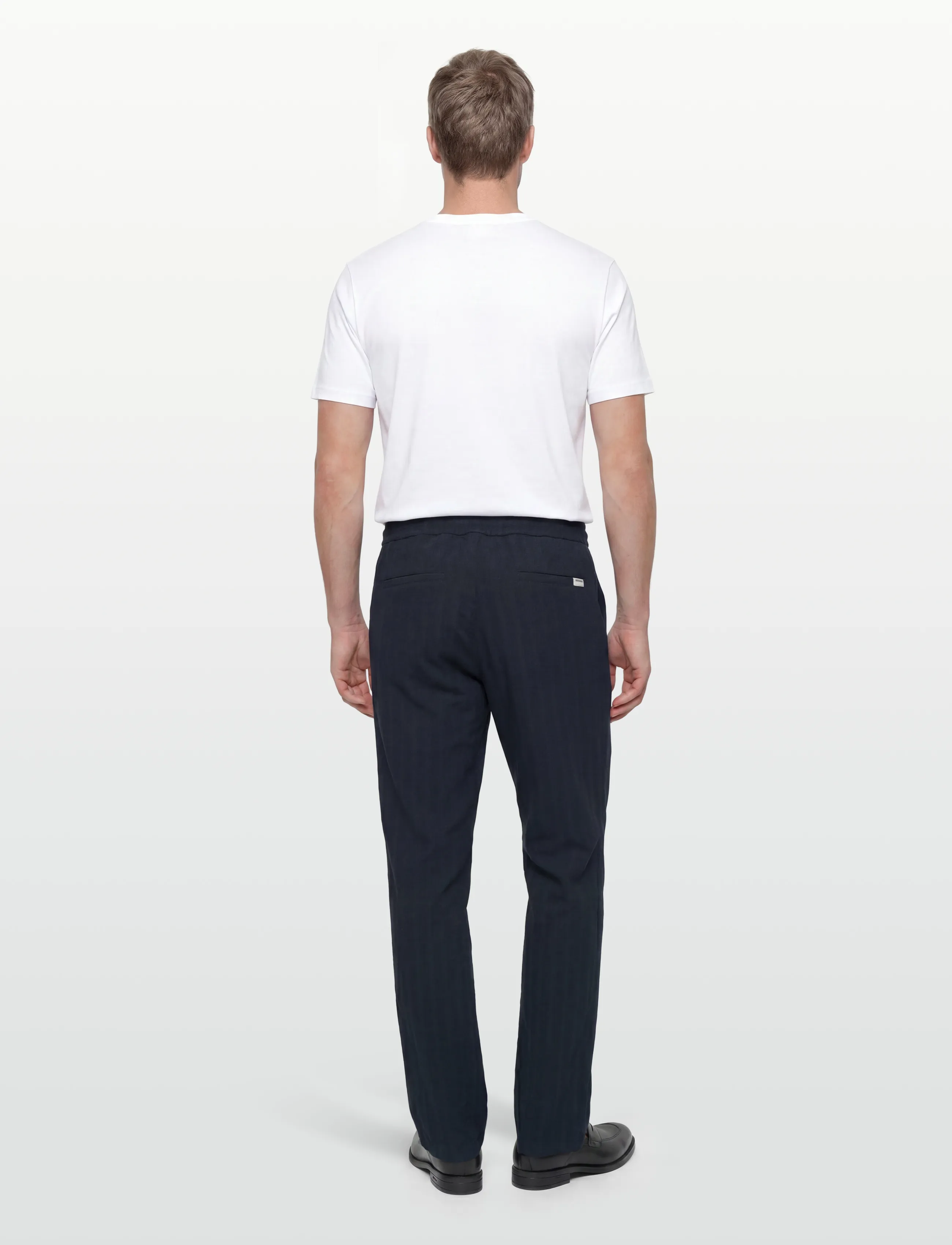 Knowledge Cotton Apparel - Fig loose structure pants - casual - night sky - 4