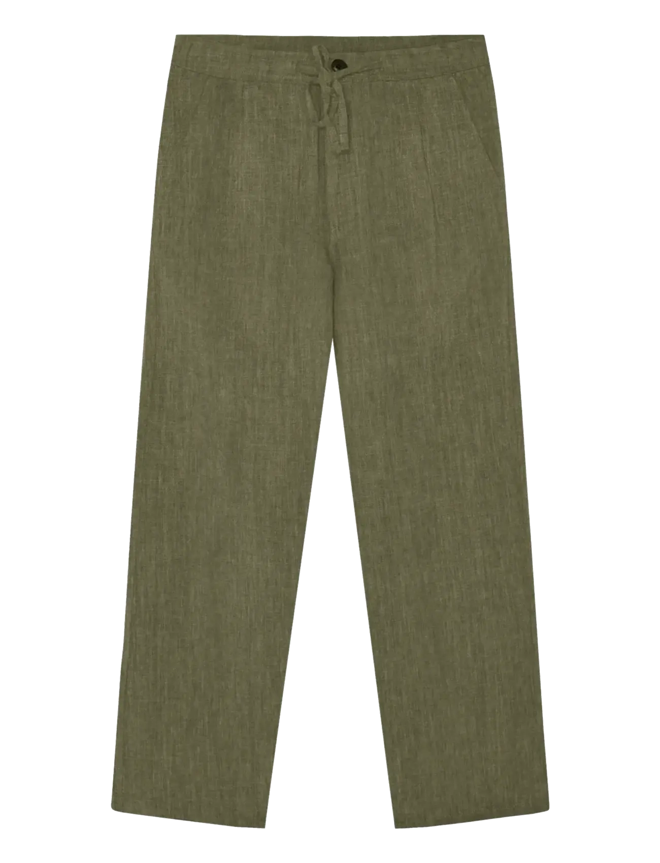 Knowledge Cotton Apparel Fig loose linen-mix pants - 4 for 3 - BURNED OLIVE / khaki/green