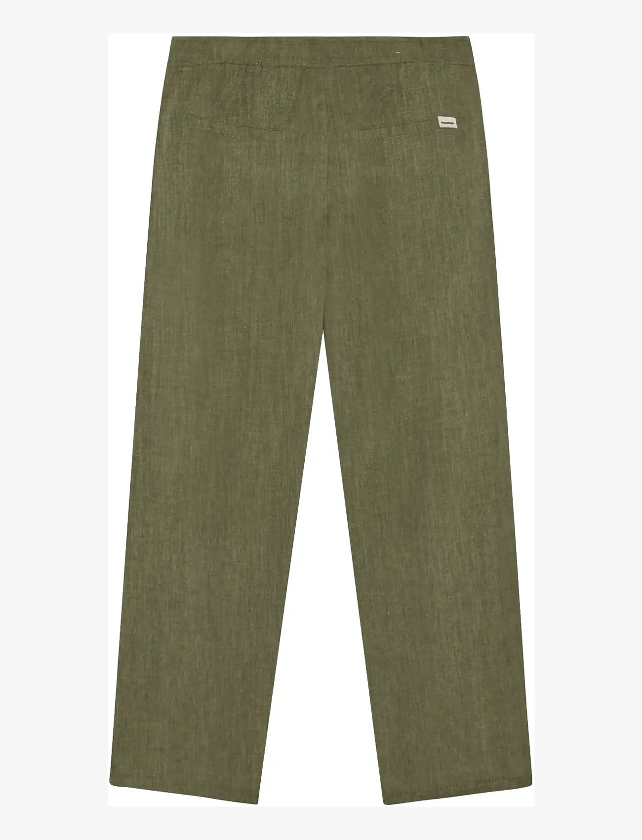Knowledge Cotton Apparel - Fig loose linen-mix pants - linased püksid - burned olive - 1