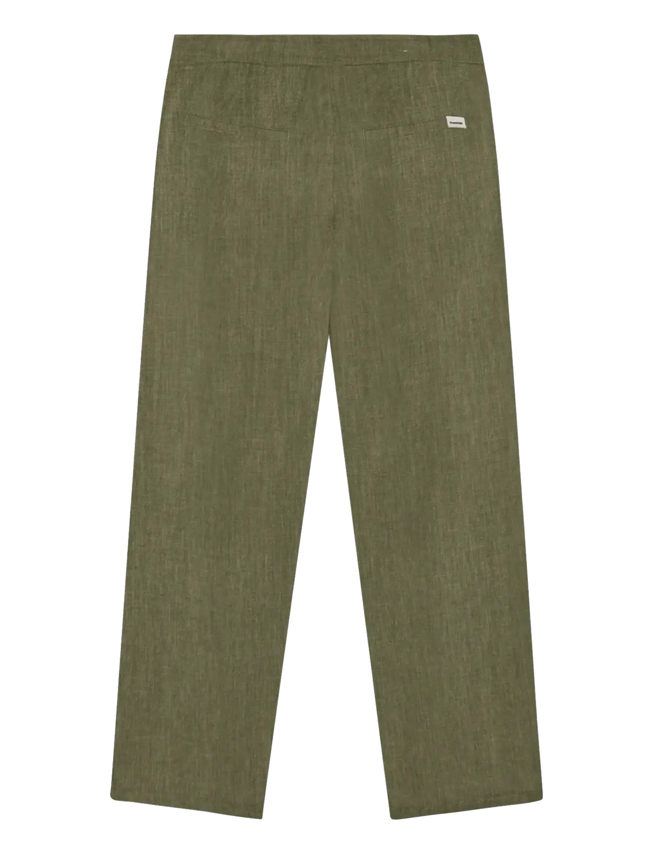 Knowledge Cotton Apparel - Fig loose linen-mix pants - hørbukser - burned olive - 2