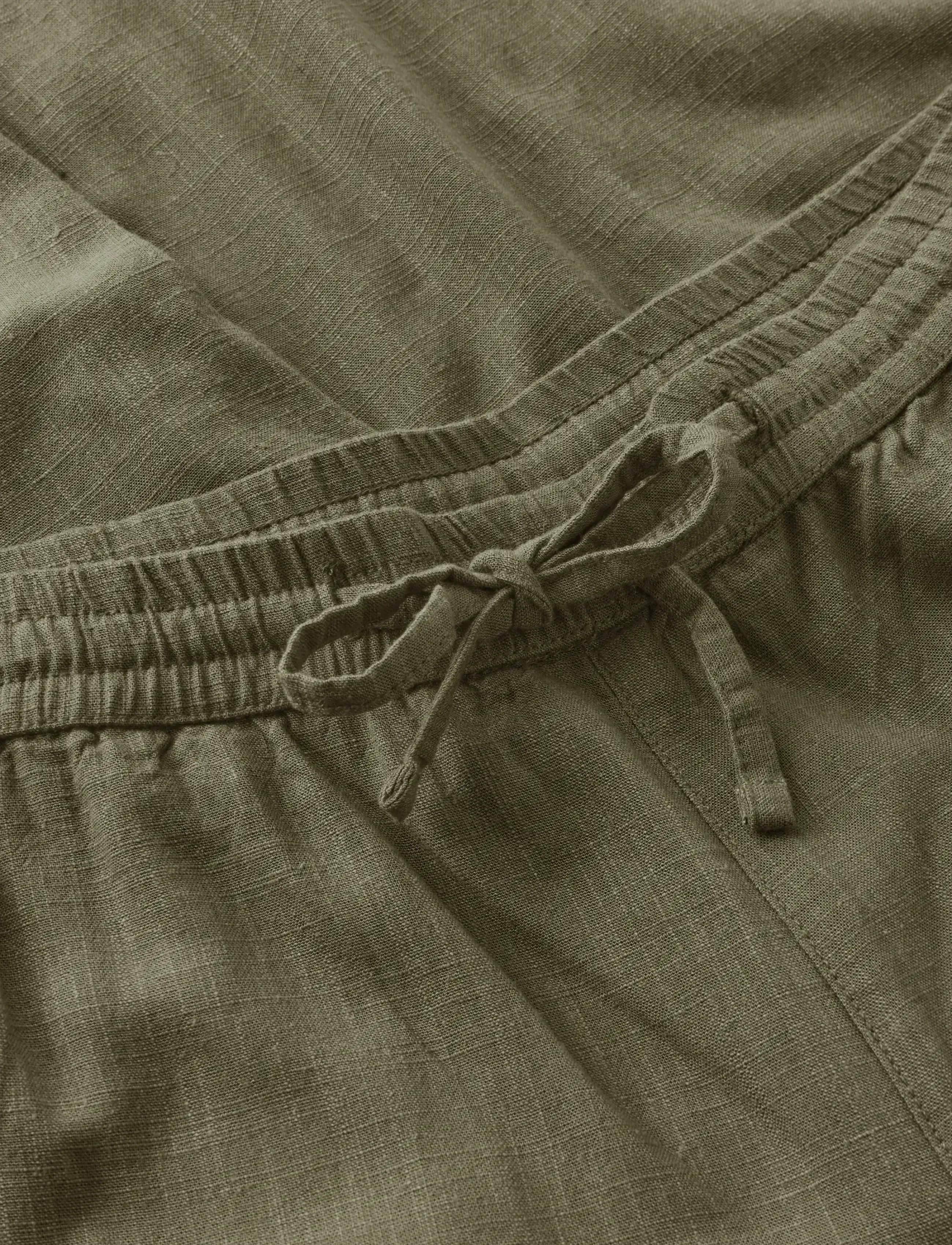 Knowledge Cotton Apparel - Fig loose linen-mix pants - hørbukser - burned olive - 5