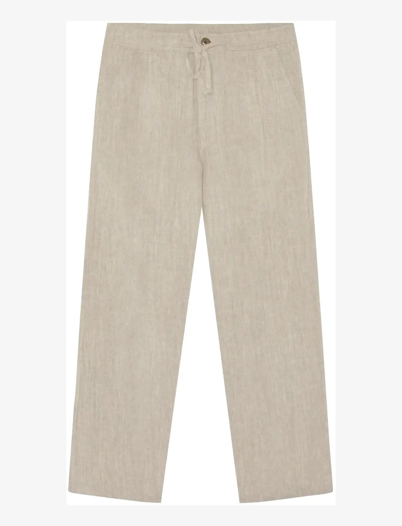 Knowledge Cotton Apparel - Fig loose linen-mix pants - lininės kelnės - light feather gray - 0