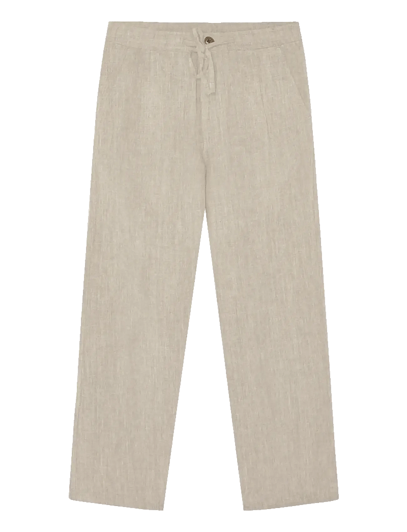 Knowledge Cotton Apparel - Fig loose linen-mix pants - lininės kelnės - light feather gray - 0