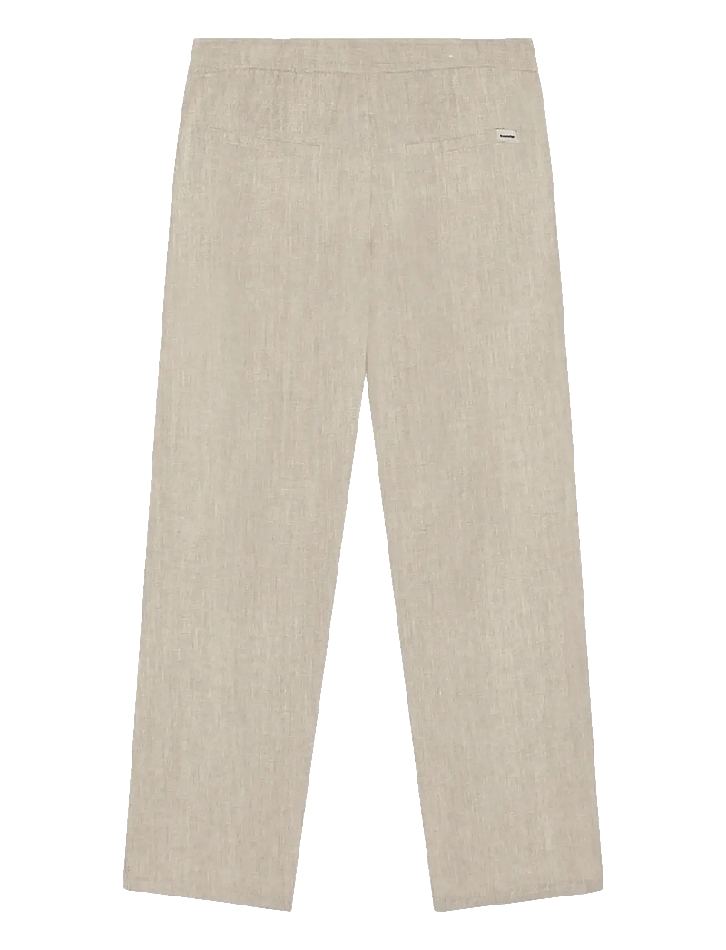 Knowledge Cotton Apparel - Fig loose linen-mix pants - lininės kelnės - light feather gray - 1