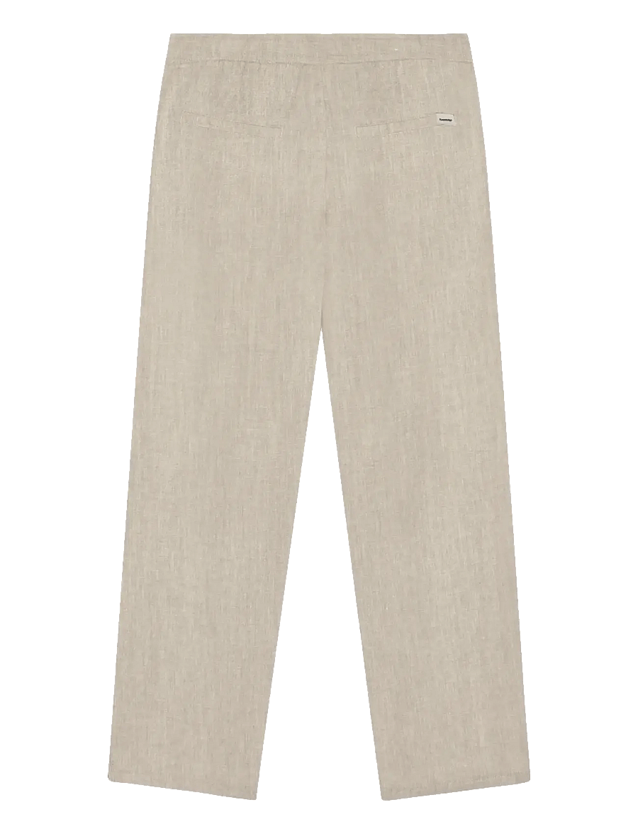 Knowledge Cotton Apparel - Fig loose linen-mix pants - leinenhosen - light feather gray - 1