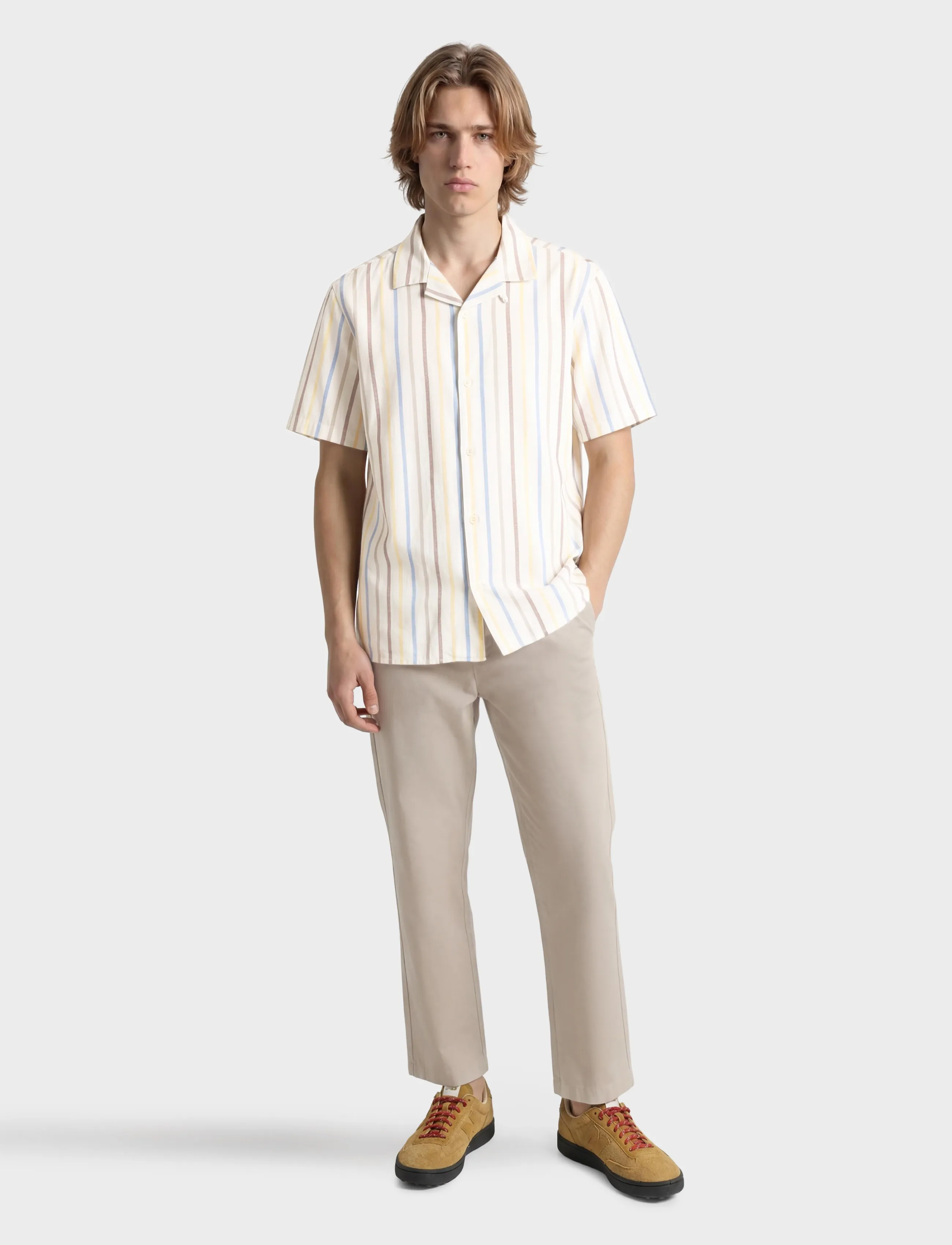 Knowledge Cotton Apparel Comet comfort core twill pants - Knowledge Cotton Apparel - LIGHT FEATHER GRAY / grey