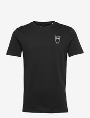 Knowledge Cotton Apparel - Owl chest tee - GOTS/Vegan - lägsta priserna - black jet - 0