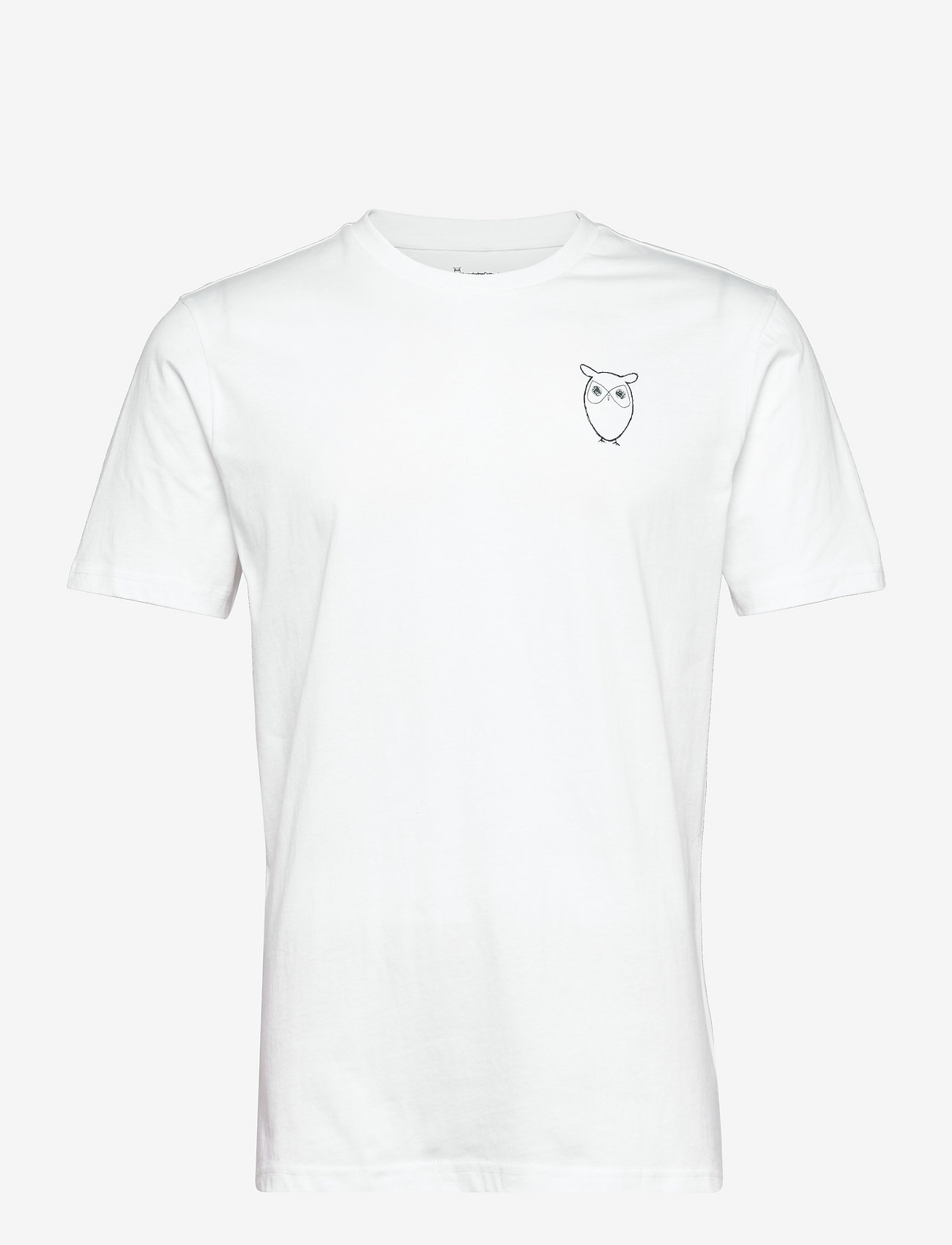 Knowledge Cotton Apparel - Owl chest tee - GOTS/Vegan - t-shirts - bright white - 0