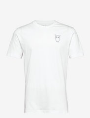 Knowledge Cotton Apparel - Owl chest tee - GOTS/Vegan - basis-t-skjorter - bright white - 0