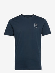 Knowledge Cotton Apparel - Owl chest tee - GOTS/Vegan - t-shirts - total eclipse - 0