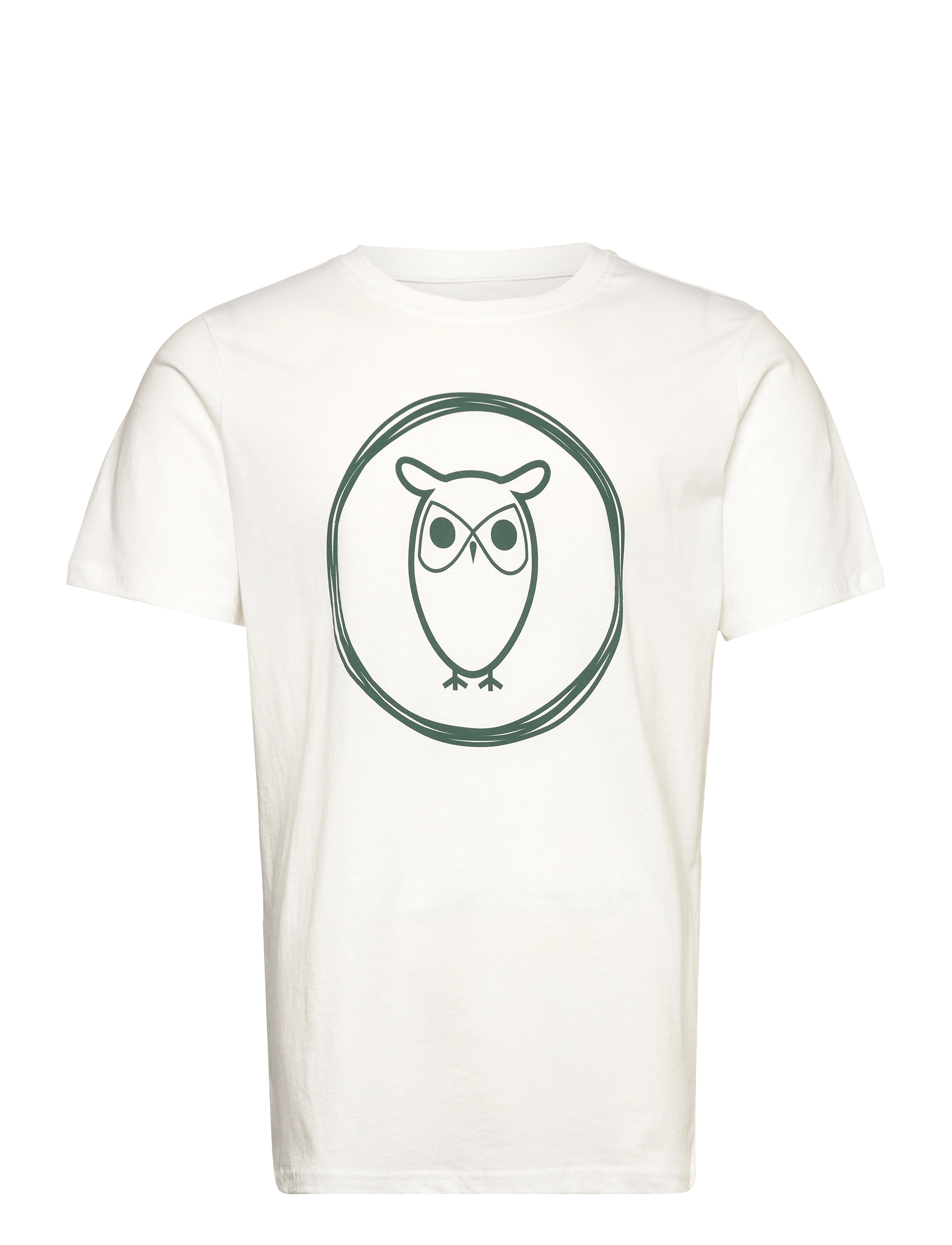 Knowledge Cotton Apparel - Owl t-shirt - GOTS/Vegan - bright white - 0