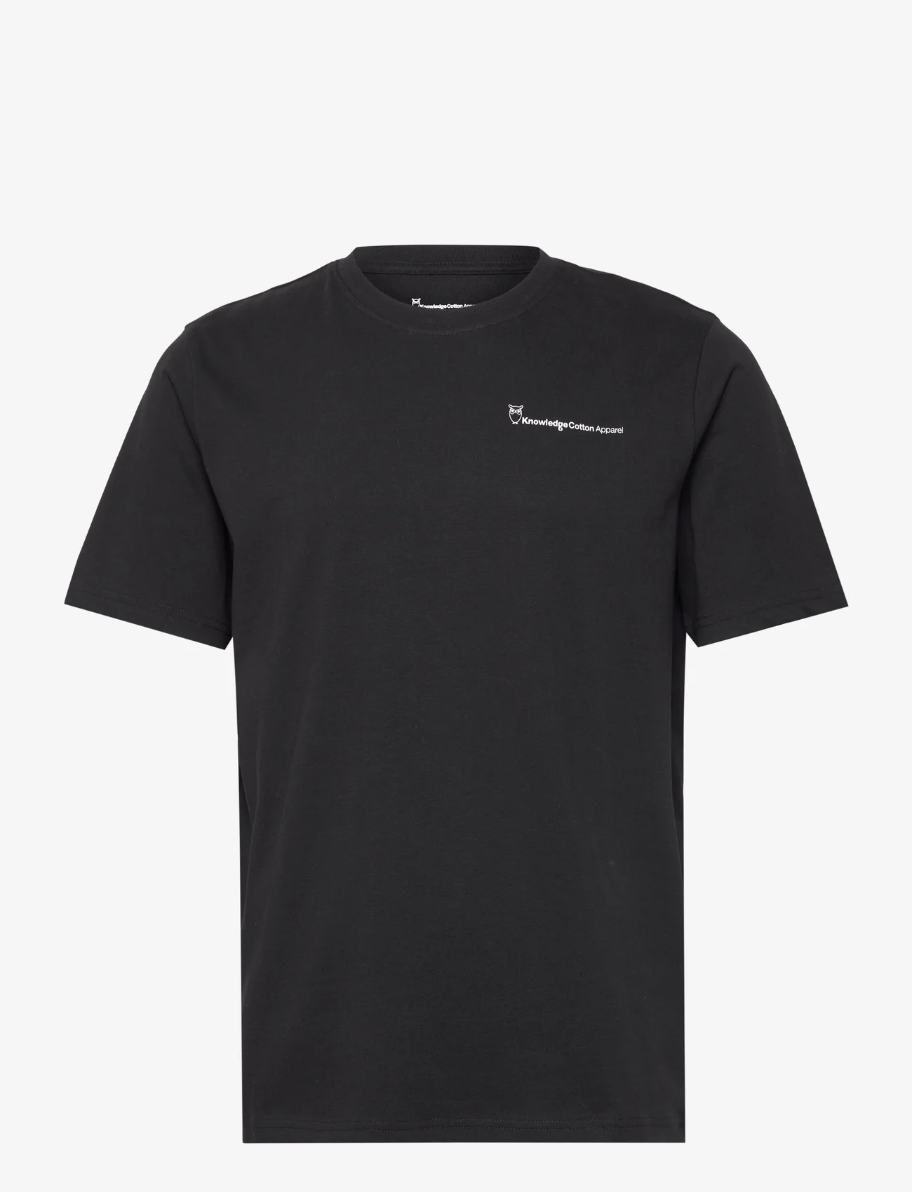Knowledge Cotton Apparel - Regular fit Knowledge back print t- - t-shirts - black jet - 0