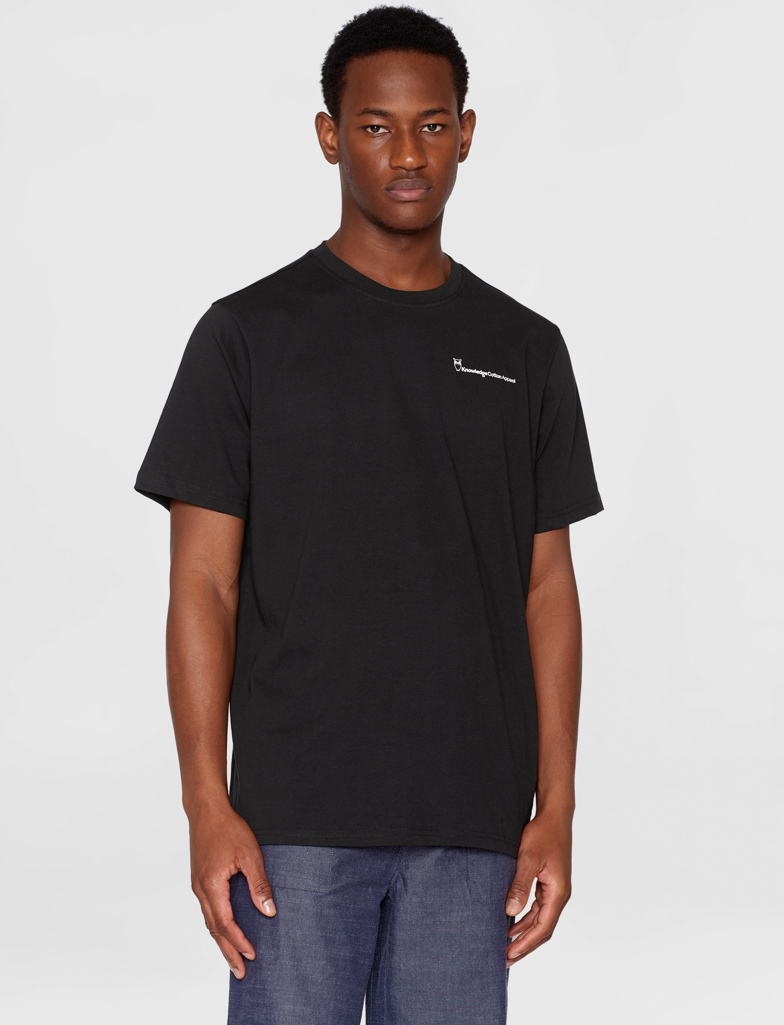 Knowledge Cotton Apparel - Regular fit Knowledge back print t- - black jet - 1