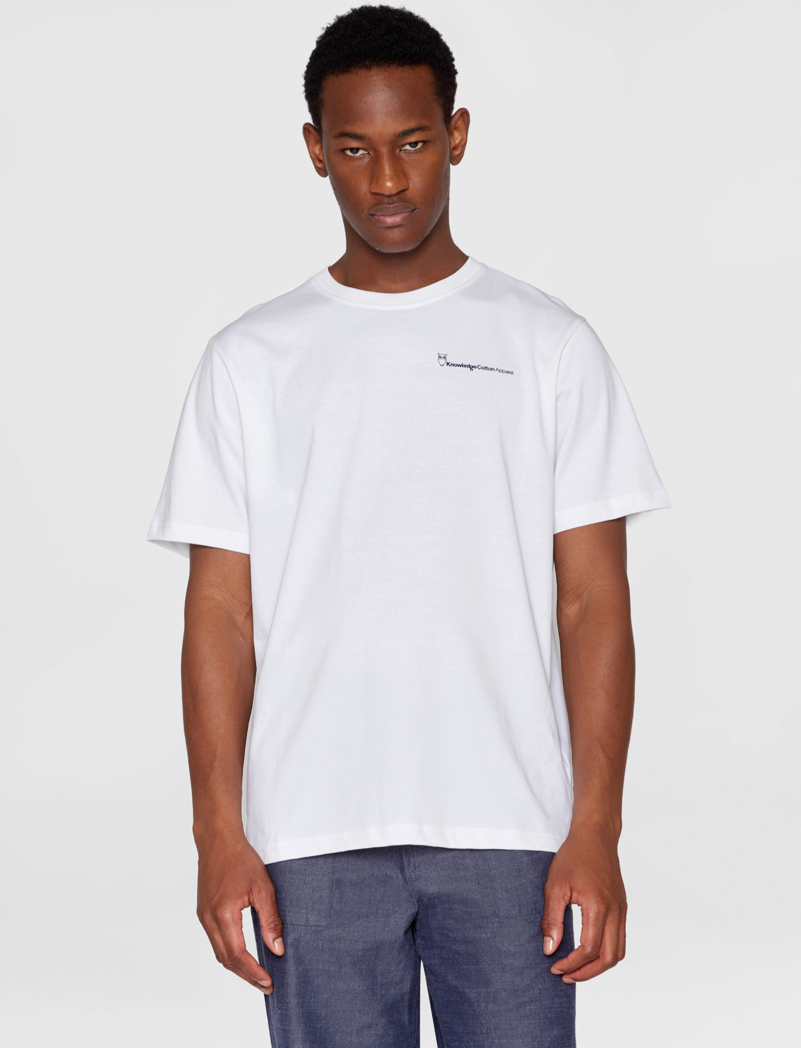 Knowledge Cotton Apparel - Regular fit Knowledge back print t- - bright white - 1