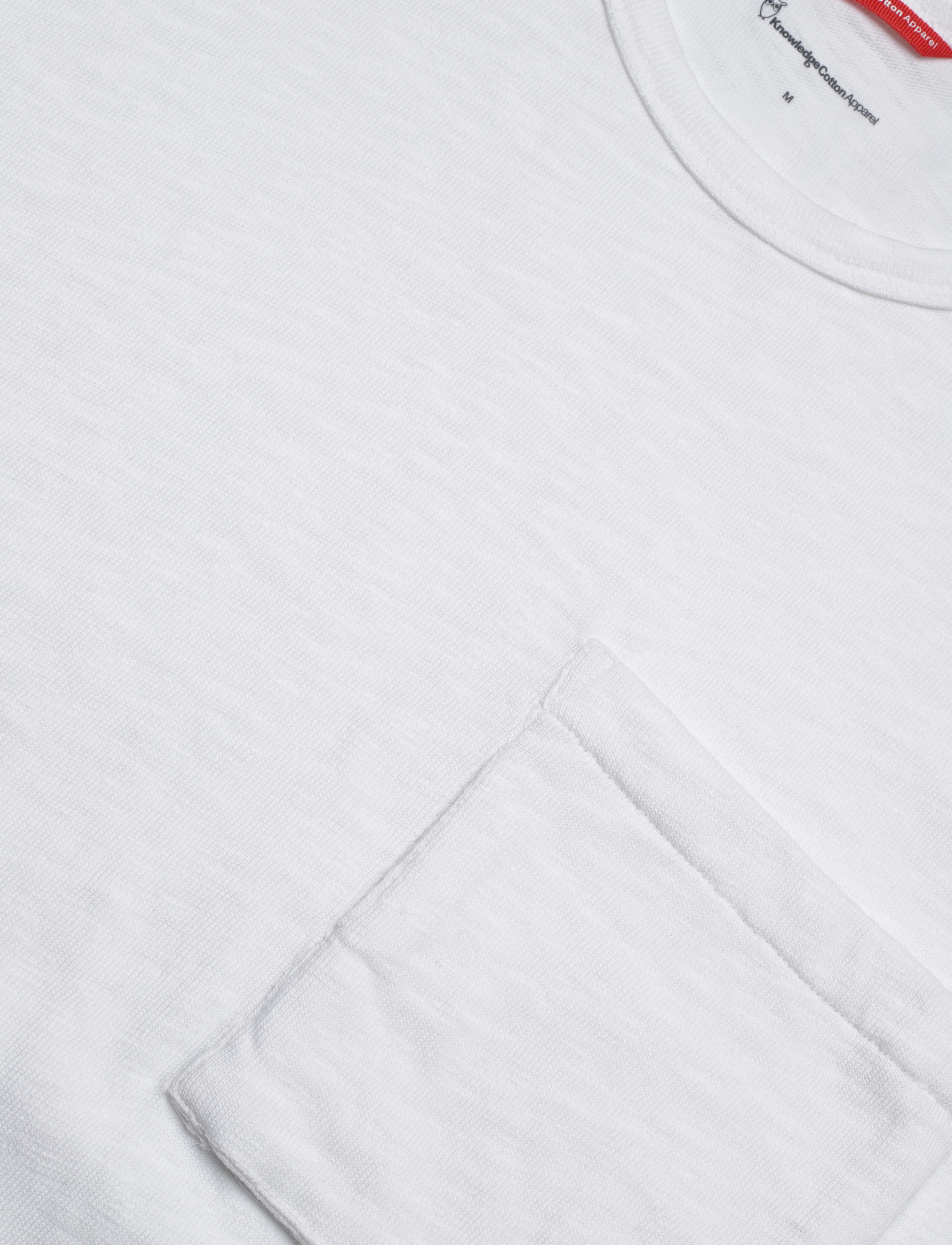 Knowledge Cotton Apparel - Slub t-shirt w/3D chest pocket - GO - bright white - 2