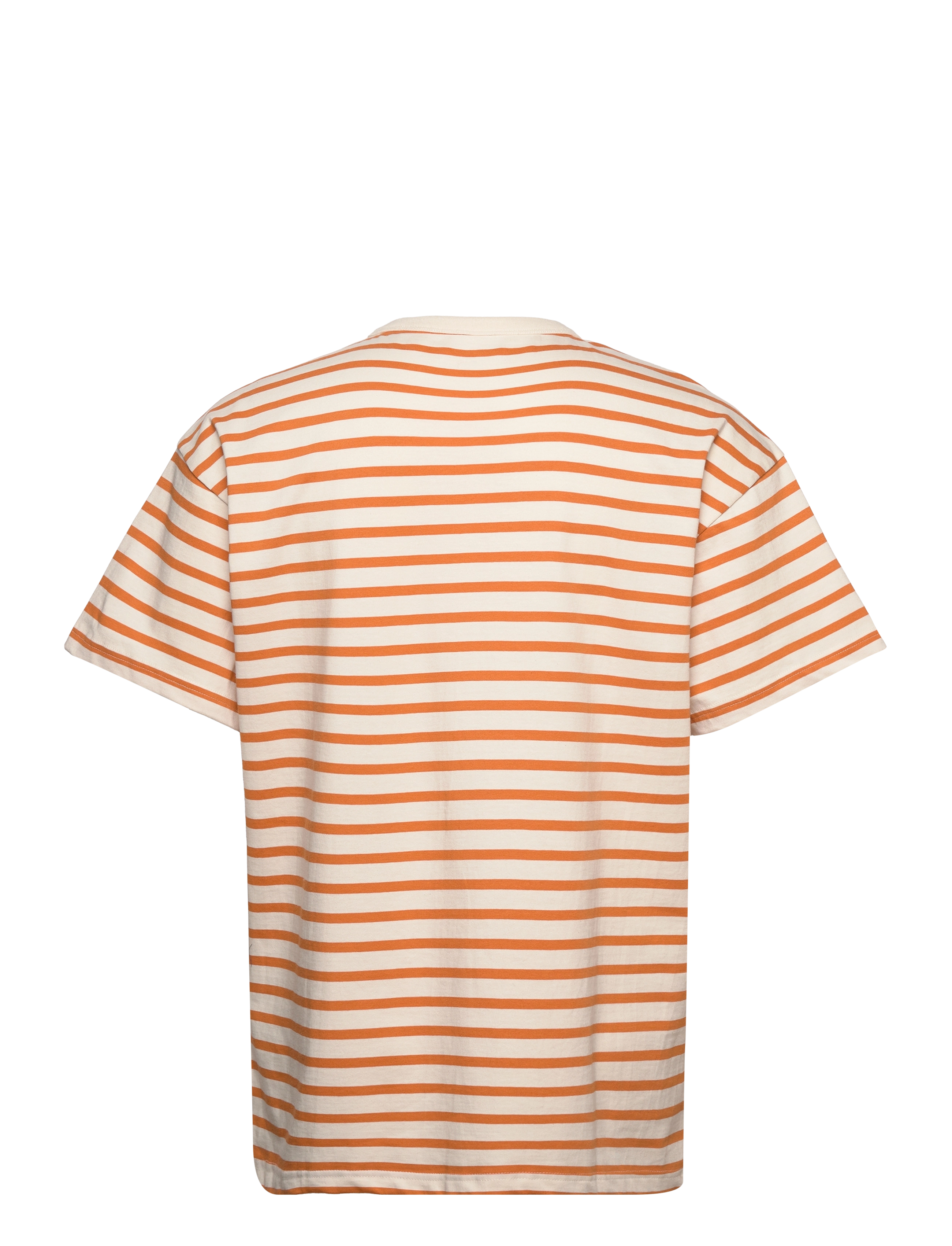 Knowledge Cotton Apparel - Striped oversized t-shirt w/badge - - desert sun - 1
