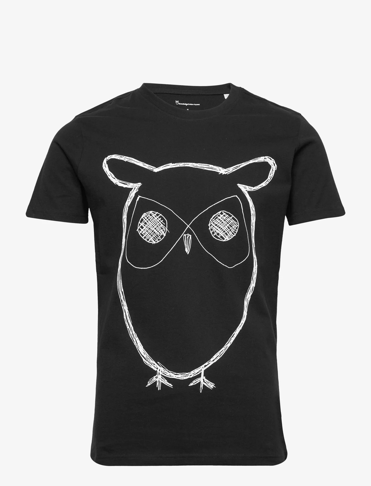 Knowledge Cotton Apparel - ALDER big owl tee - GOTS/Vegan - lägsta priserna - black jet - 0