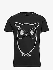 Knowledge Cotton Apparel - ALDER big owl tee - GOTS/Vegan - lowest prices - black jet - 0