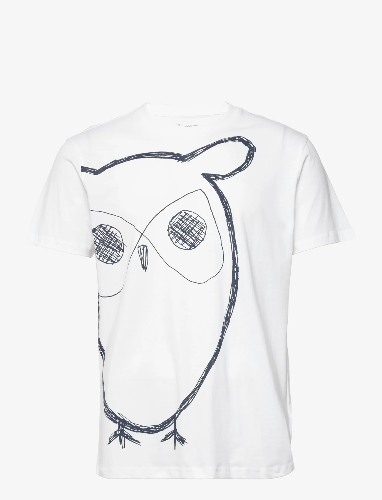 Knowledge Cotton Apparel - AOP owl tee - GOTS/Vegan - kortermede t-skjorter - bright white - 0