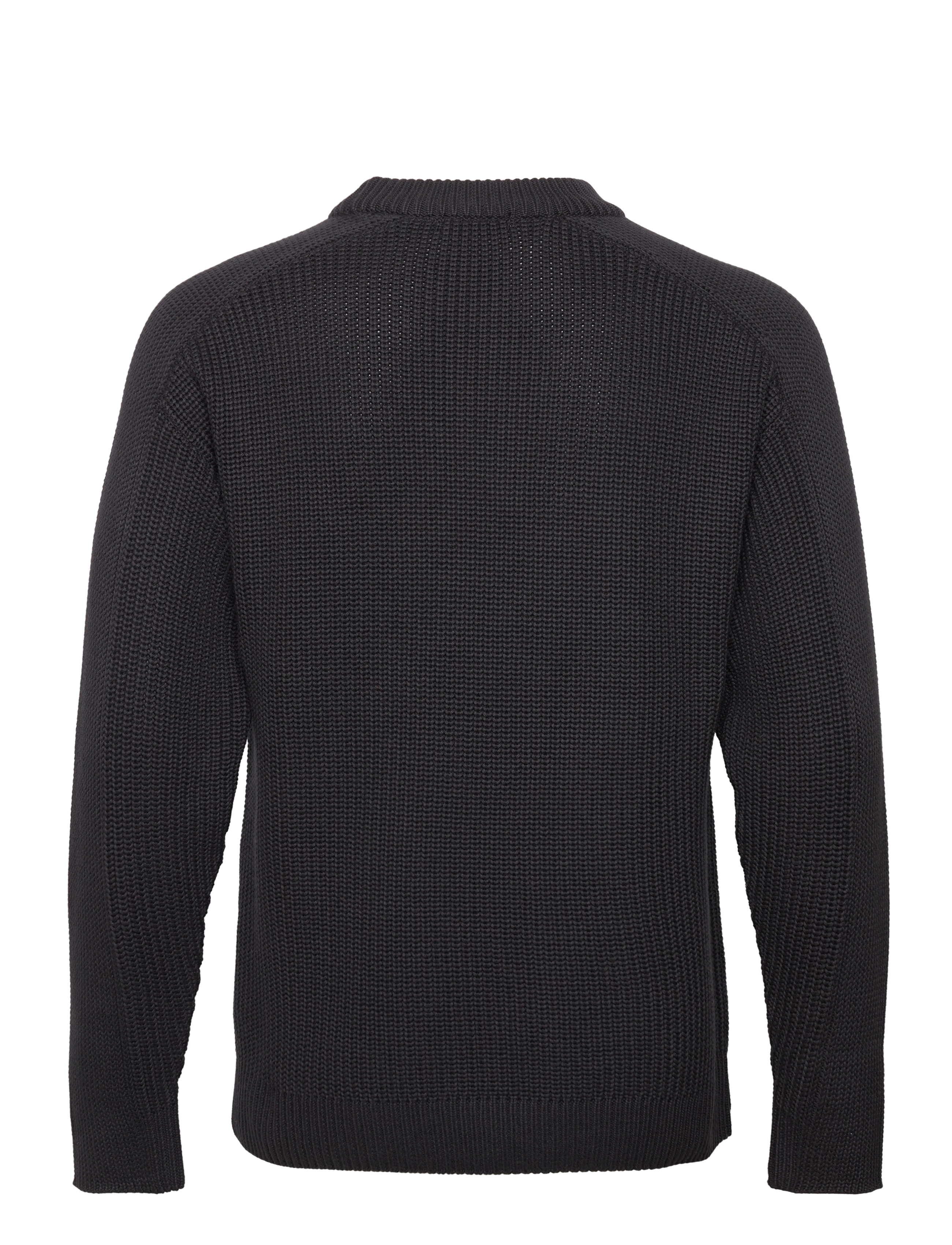 Knowledge Cotton Apparel - Classic rib structure mock neck wit - black jet - 1