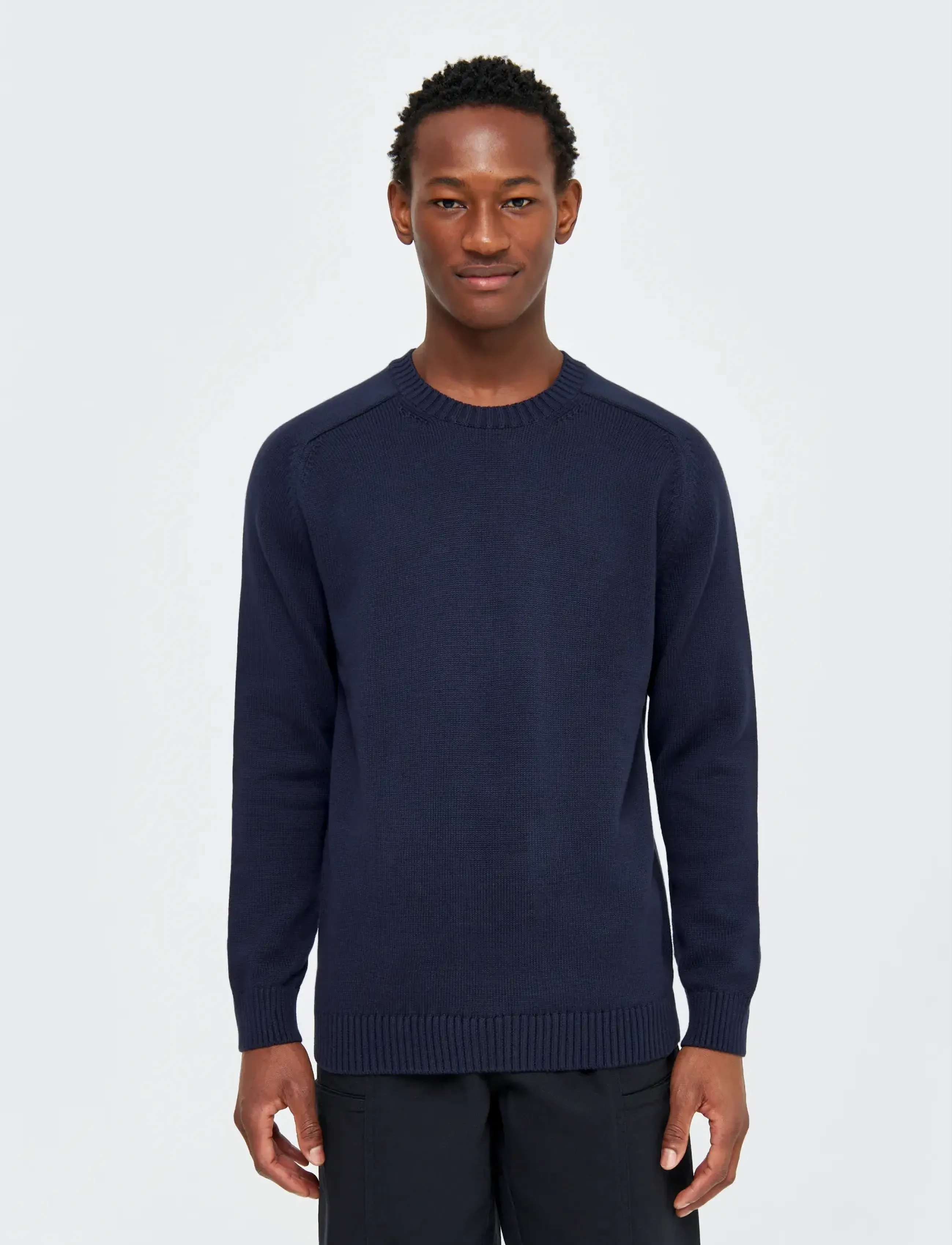 Knowledge Cotton Apparel Crew Neck Sweater, XL, Navy, Strik > Runde Halse, Herre