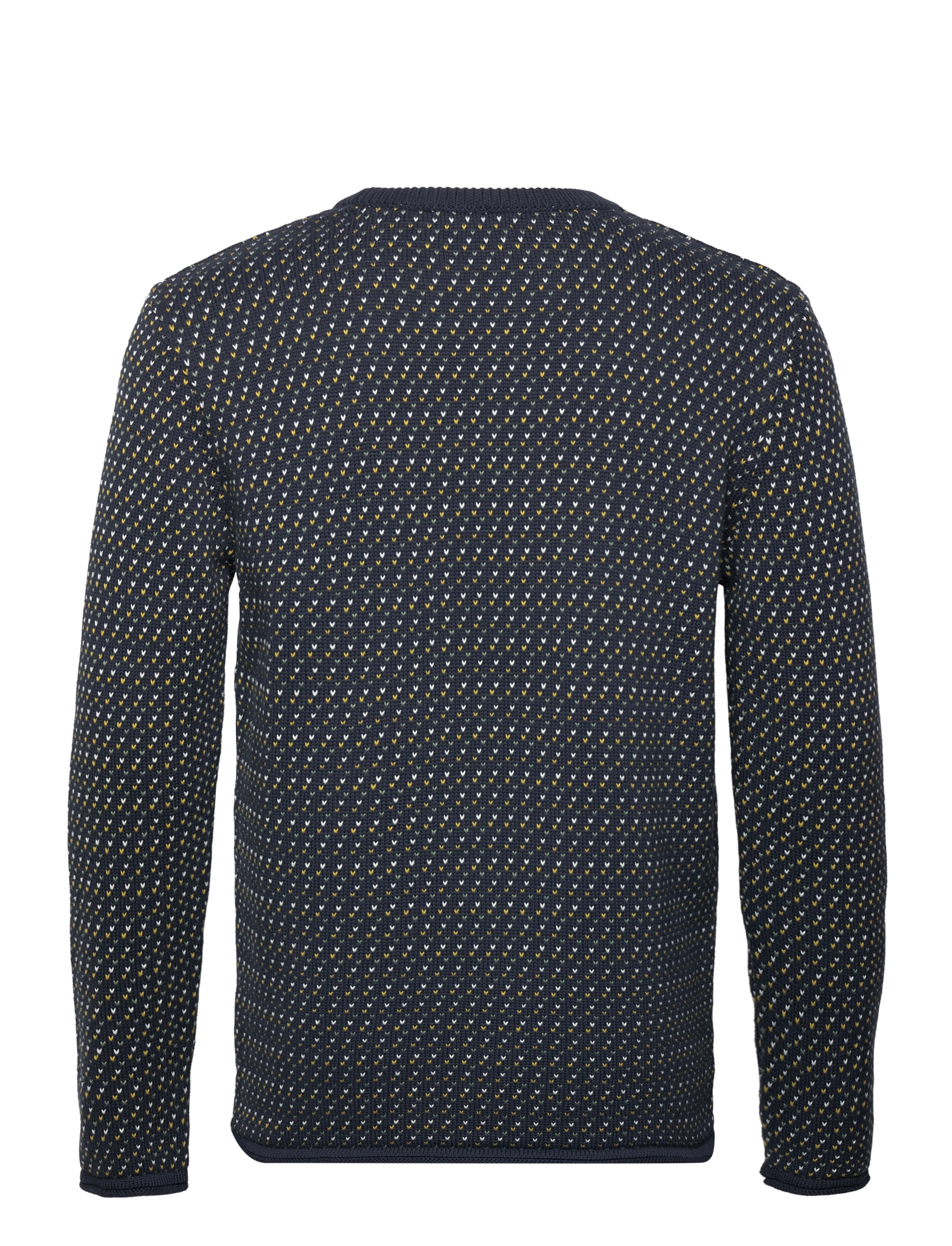 Knowledge Cotton Apparel - Jacquard crew neck knit - GOTS/Vega - total eclipse - 1