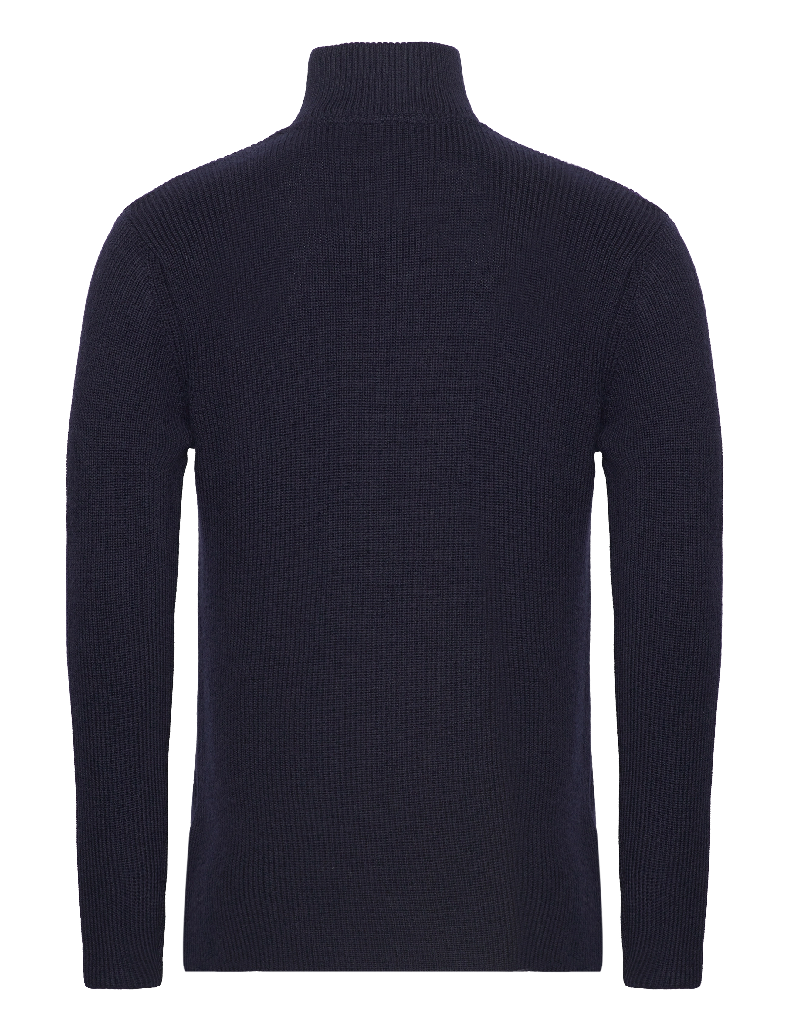 Knowledge Cotton Apparel - Merino half zip sweater - total eclipse - 1
