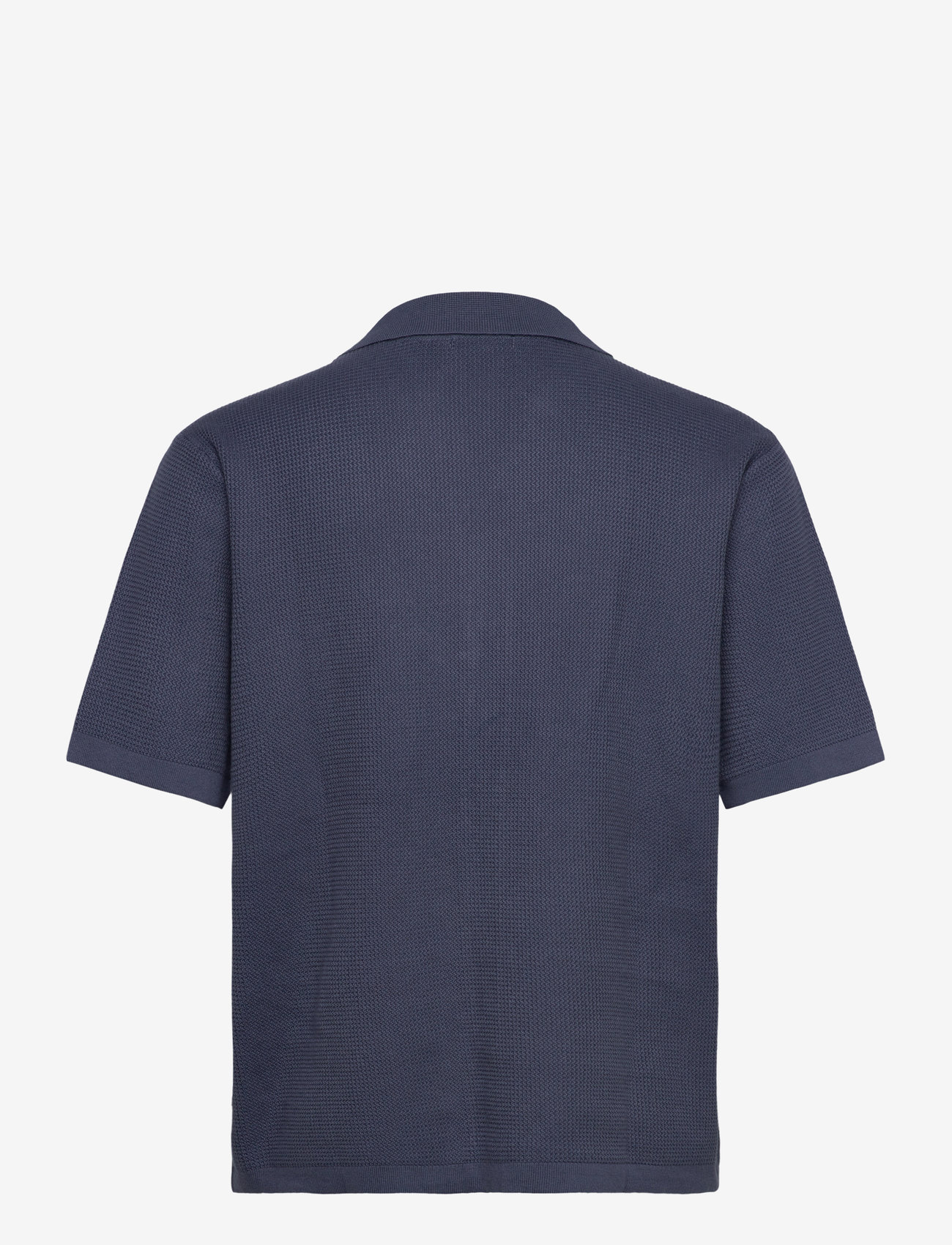 Knowledge Cotton Apparel - Boxy short sleeve structured knitte - kurzärmelig - vintage indigo - 1