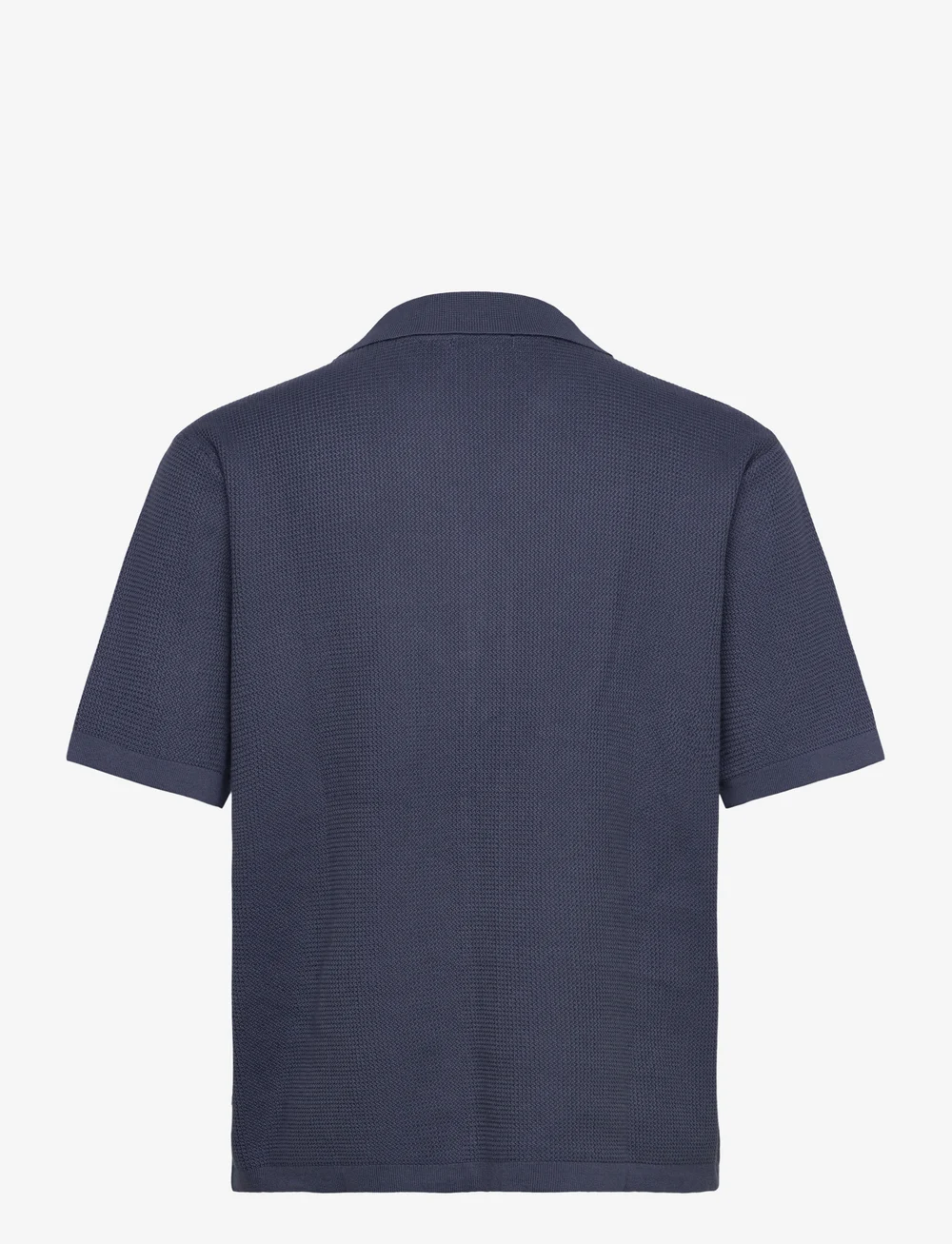 Knowledge Cotton Apparel - Boxy short sleeve structured knitte - kurzarmhemden - vintage indigo - 1