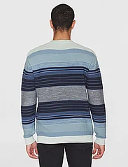 Knowledge Cotton Apparel - Loose striped multicolored crew nec - knitted round necks - blue stripe - 3