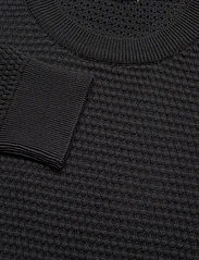 Knowledge Cotton Apparel - VAGN regular bubble knit crew neck - knitted round necks - black jet - 5