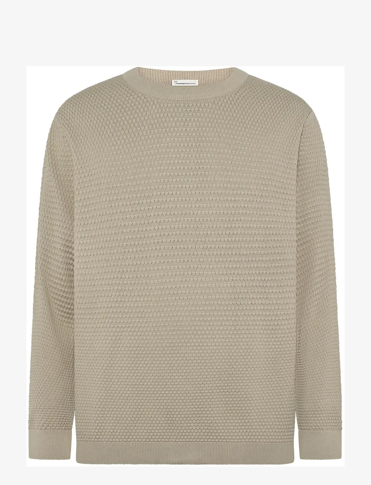 Knowledge Cotton Apparel - Bubble knit crew neck - rundhalsad - light feather gray - 1