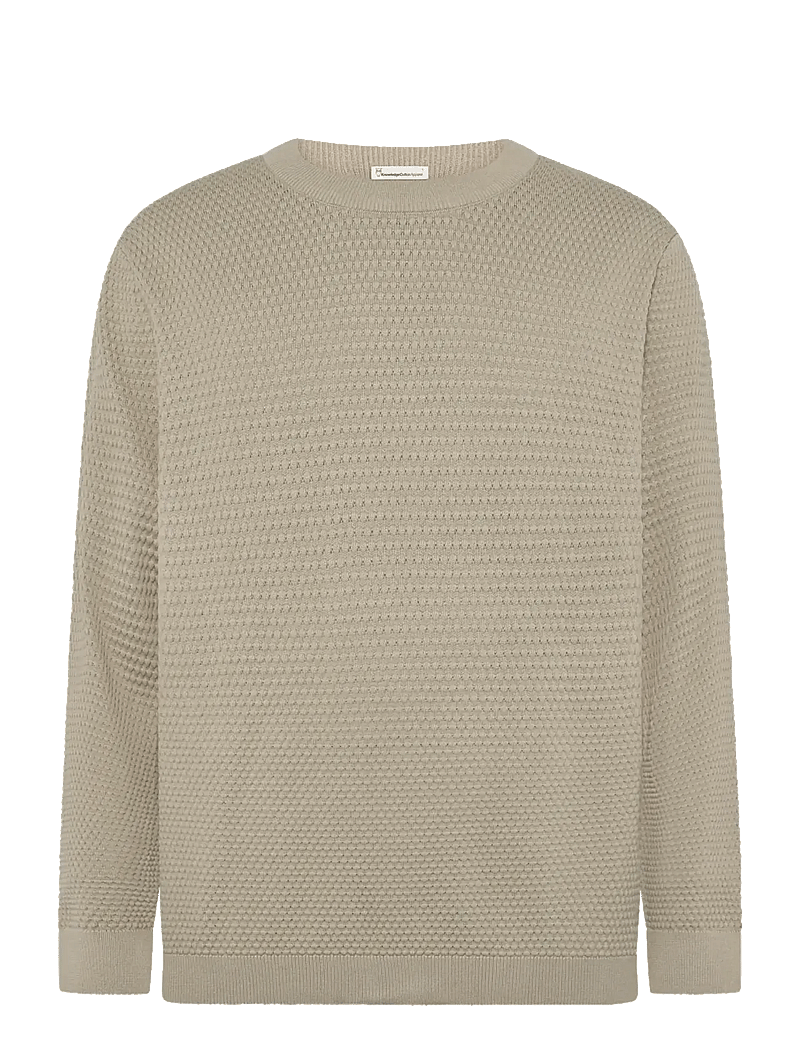 Knowledge Cotton Apparel - Bubble knit crew neck - rundhalsad - light feather gray - 1