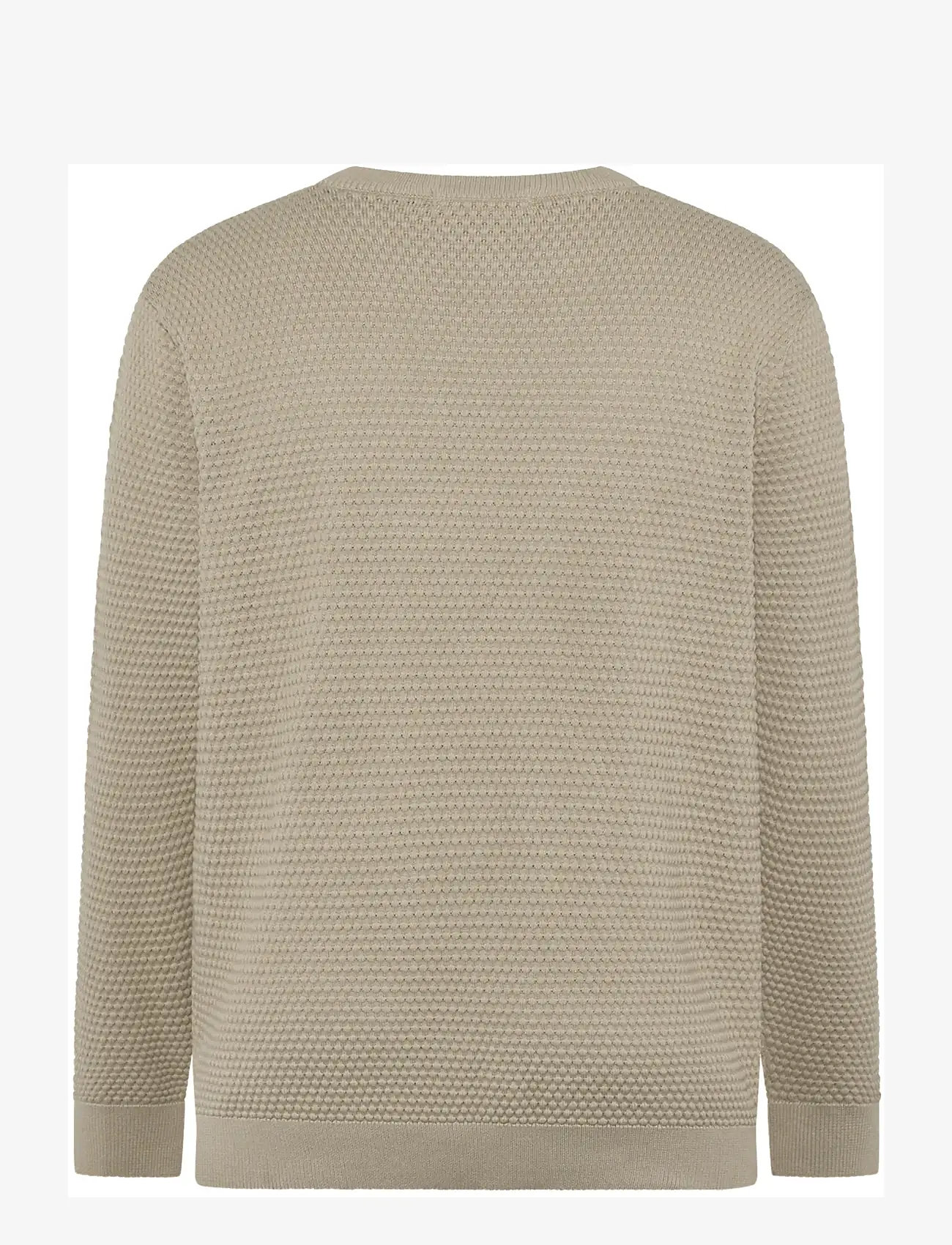 Knowledge Cotton Apparel - Bubble knit crew neck - rundhalsad - light feather gray - 2