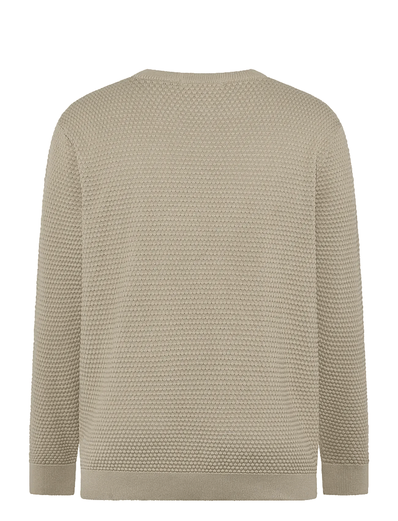 Knowledge Cotton Apparel - Bubble knit crew neck - rundhalsad - light feather gray - 2
