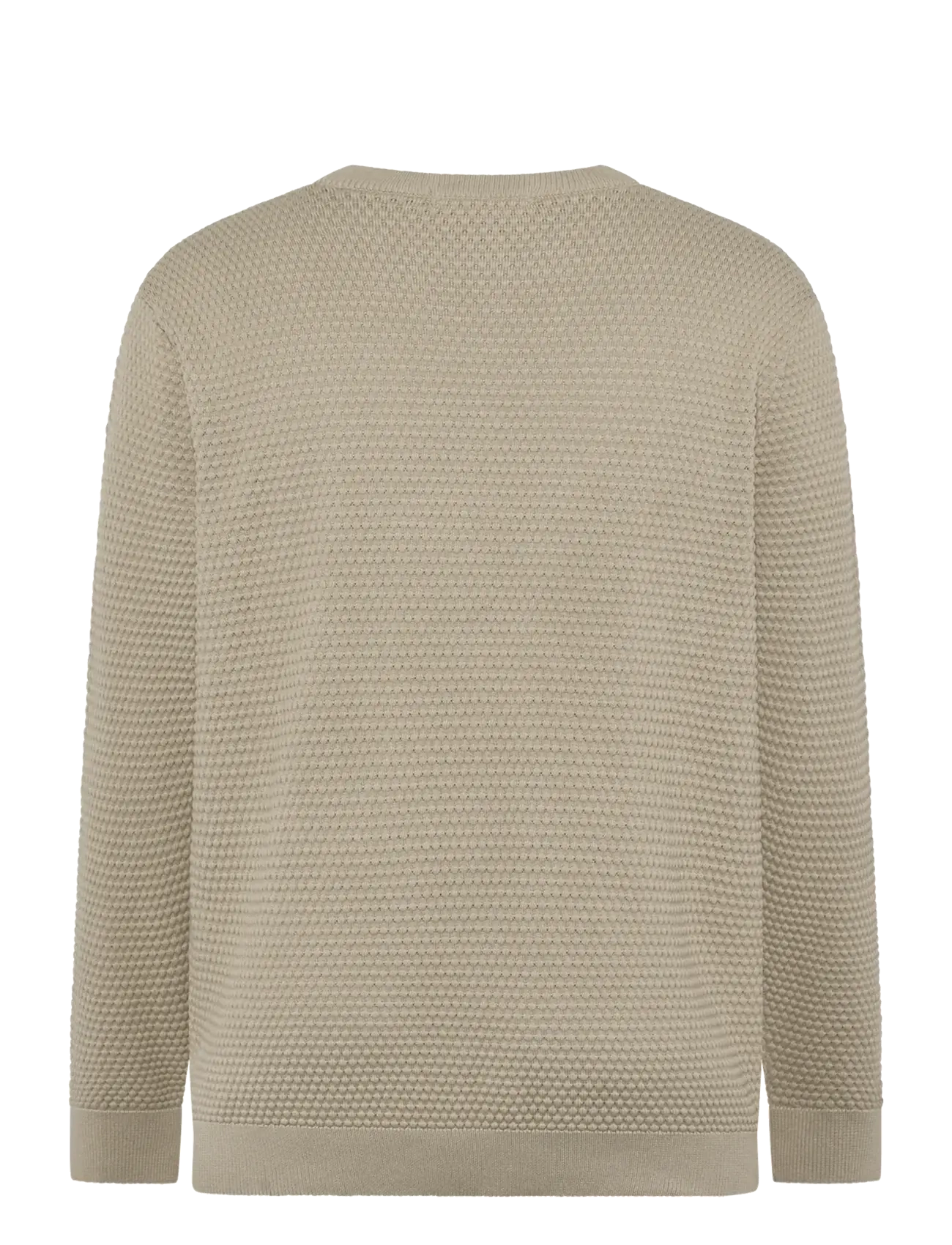 Knowledge Cotton Apparel - Bubble knit crew neck - ronde hals - light feather gray - 2