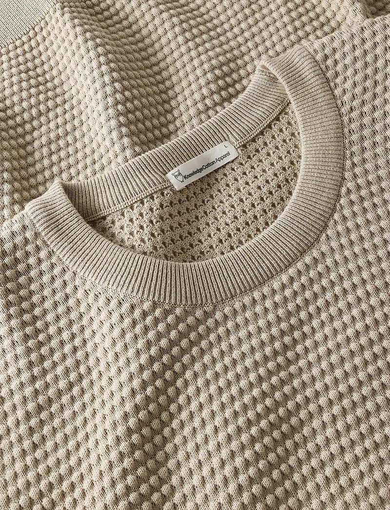 Knowledge Cotton Apparel - Bubble knit crew neck - rundhalsad - light feather gray - 3