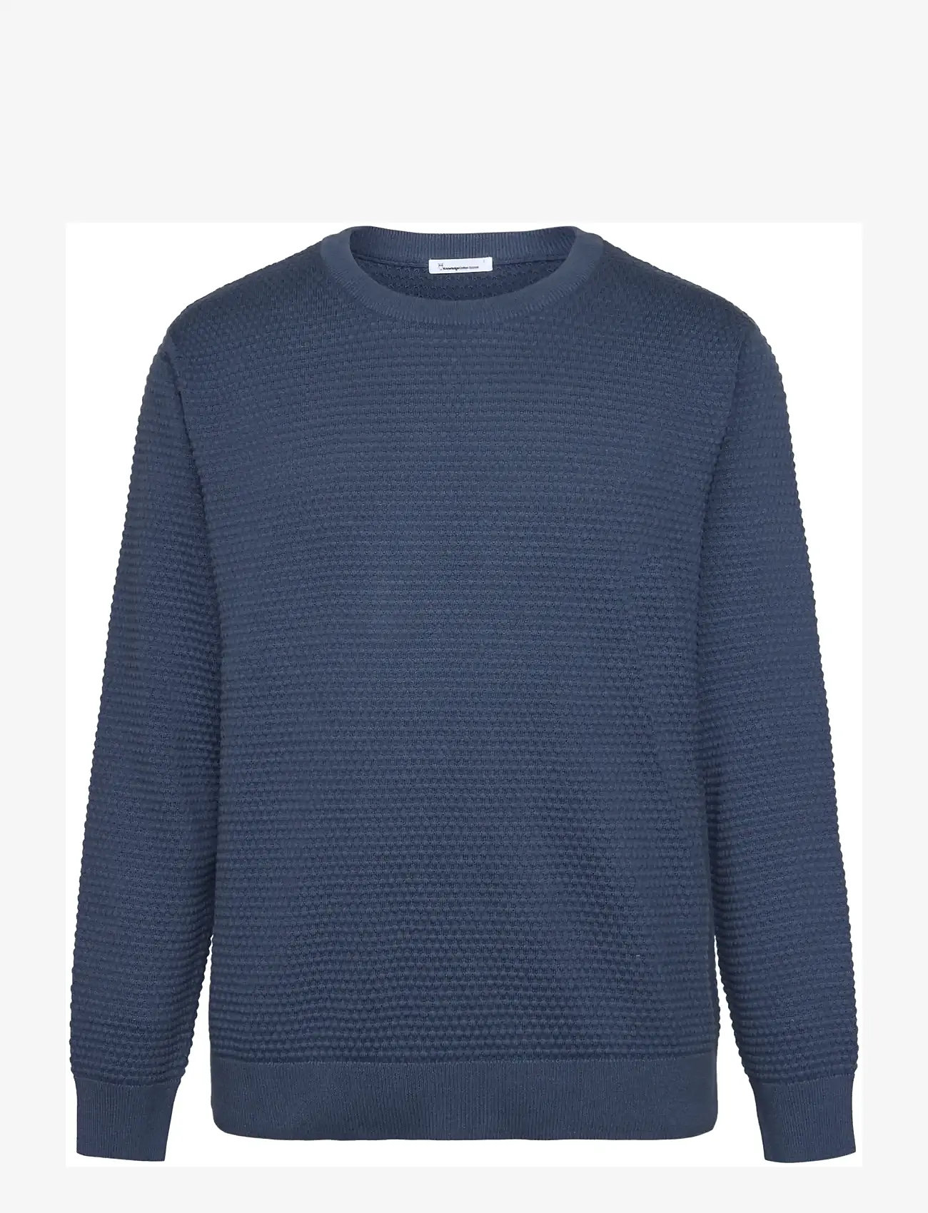 Knowledge Cotton Apparel - Bubble knit crew neck - rund hals - vintage indigo - 0