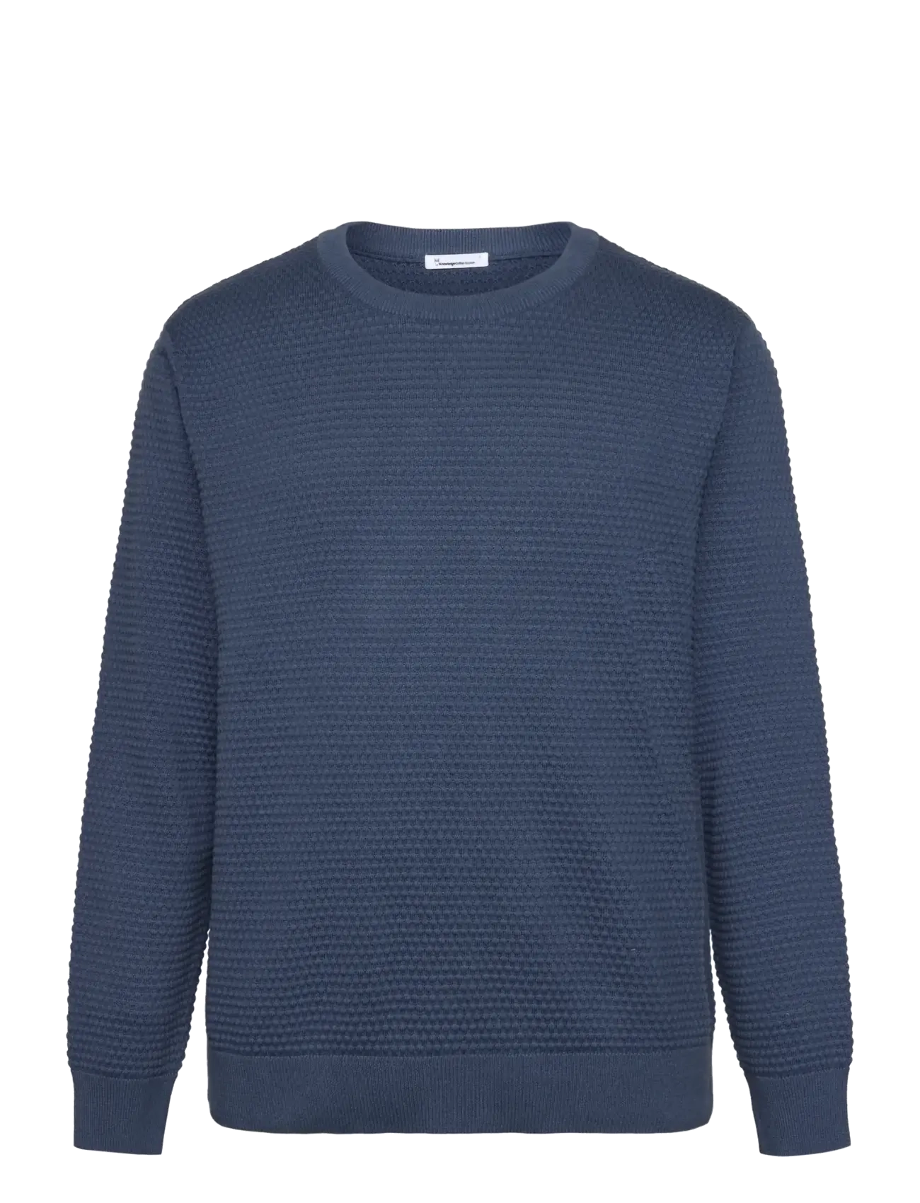 Knowledge Cotton Apparel Bubble knit crew neck - Knowledge Cotton Apparel - VINTAGE INDIGO / blue