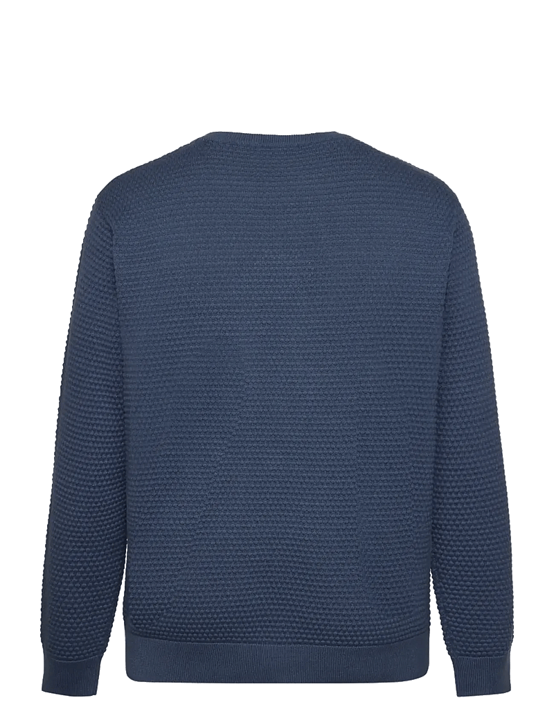 Knowledge Cotton Apparel - Bubble knit crew neck - megztiniai su apvalia apykakle - vintage indigo - 1