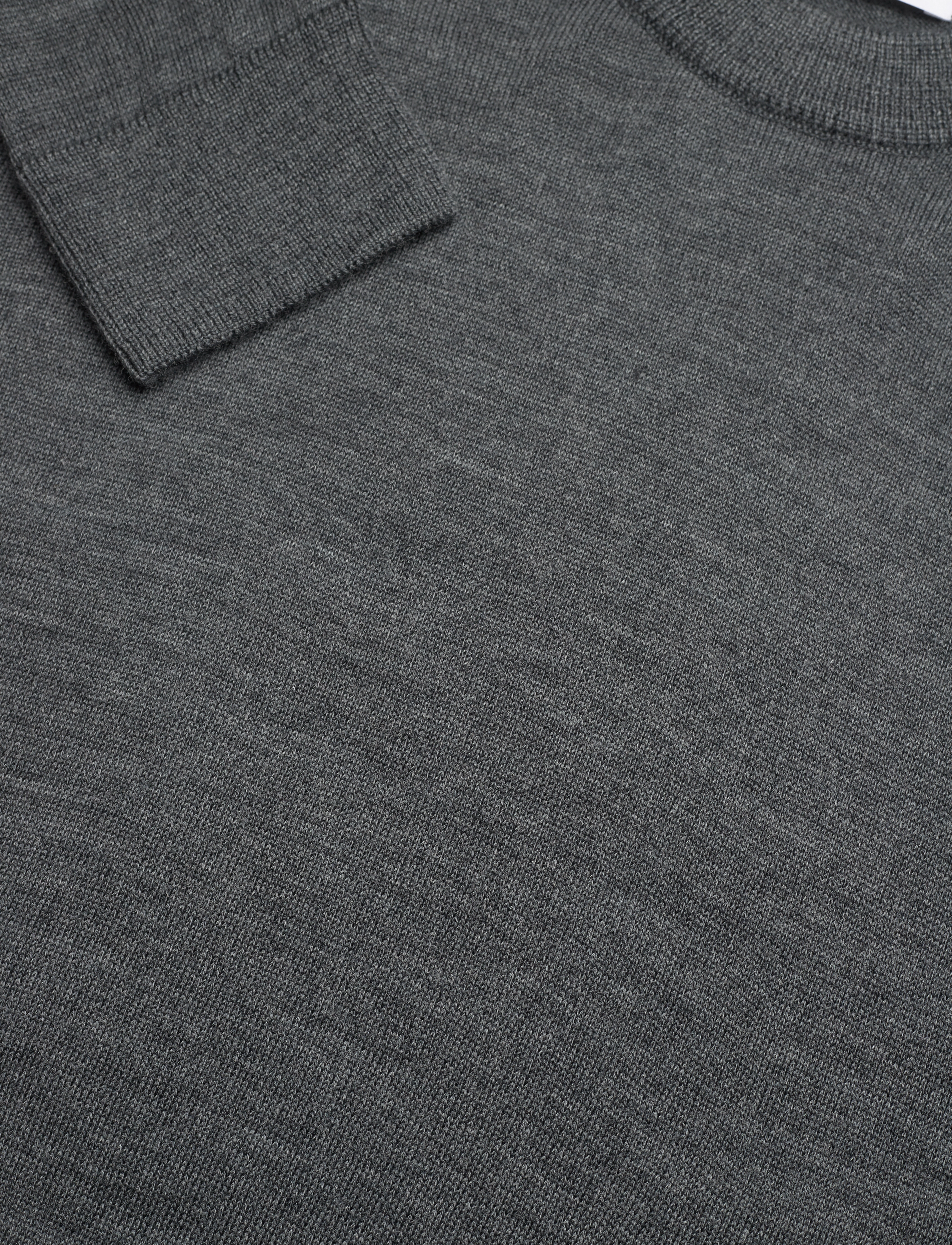 Knowledge Cotton Apparel - Merino crew neck sweater - round necks - dark grey melange - 5