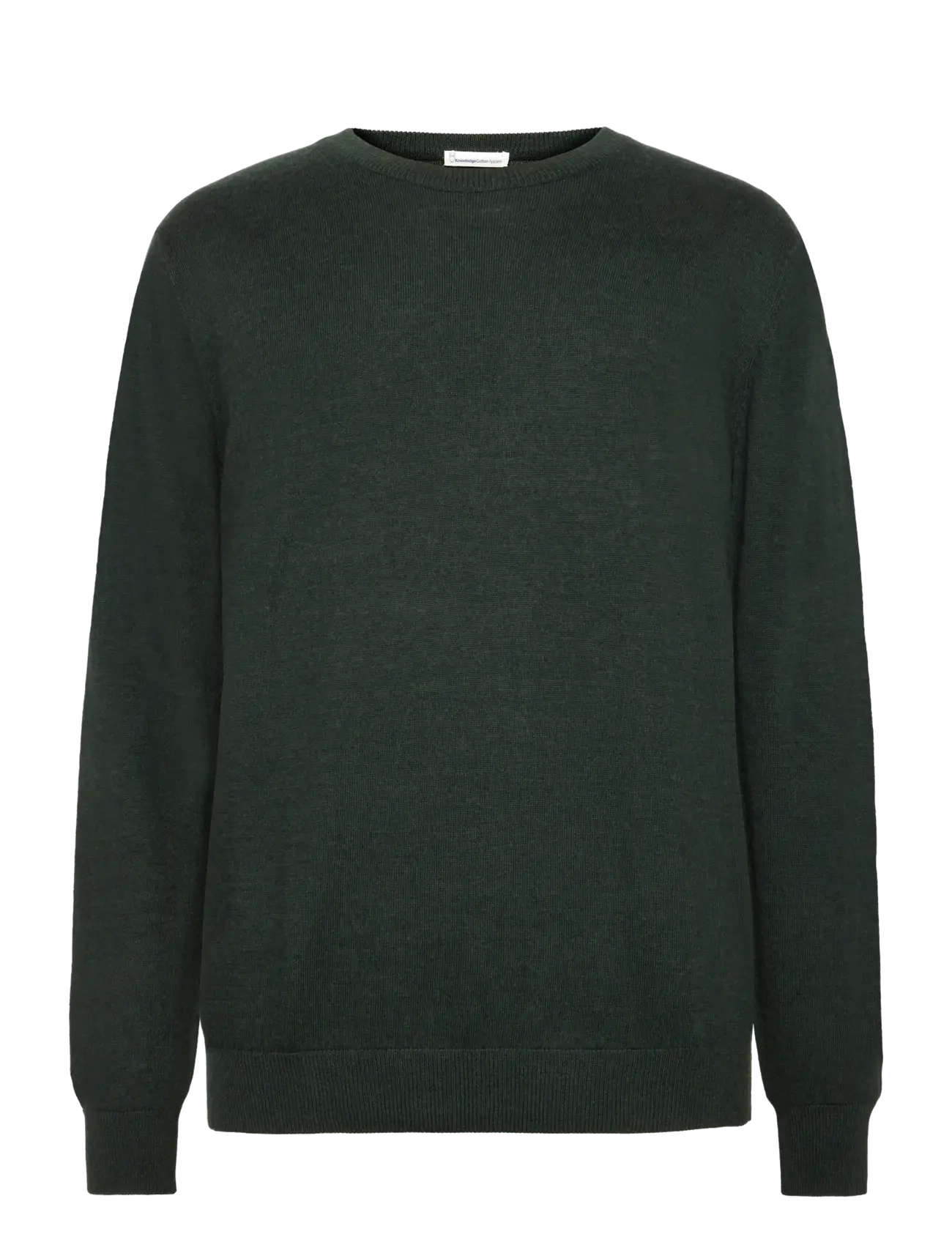 Knowledge Cotton Apparel - Merino crew neck sweater - forest night - 1