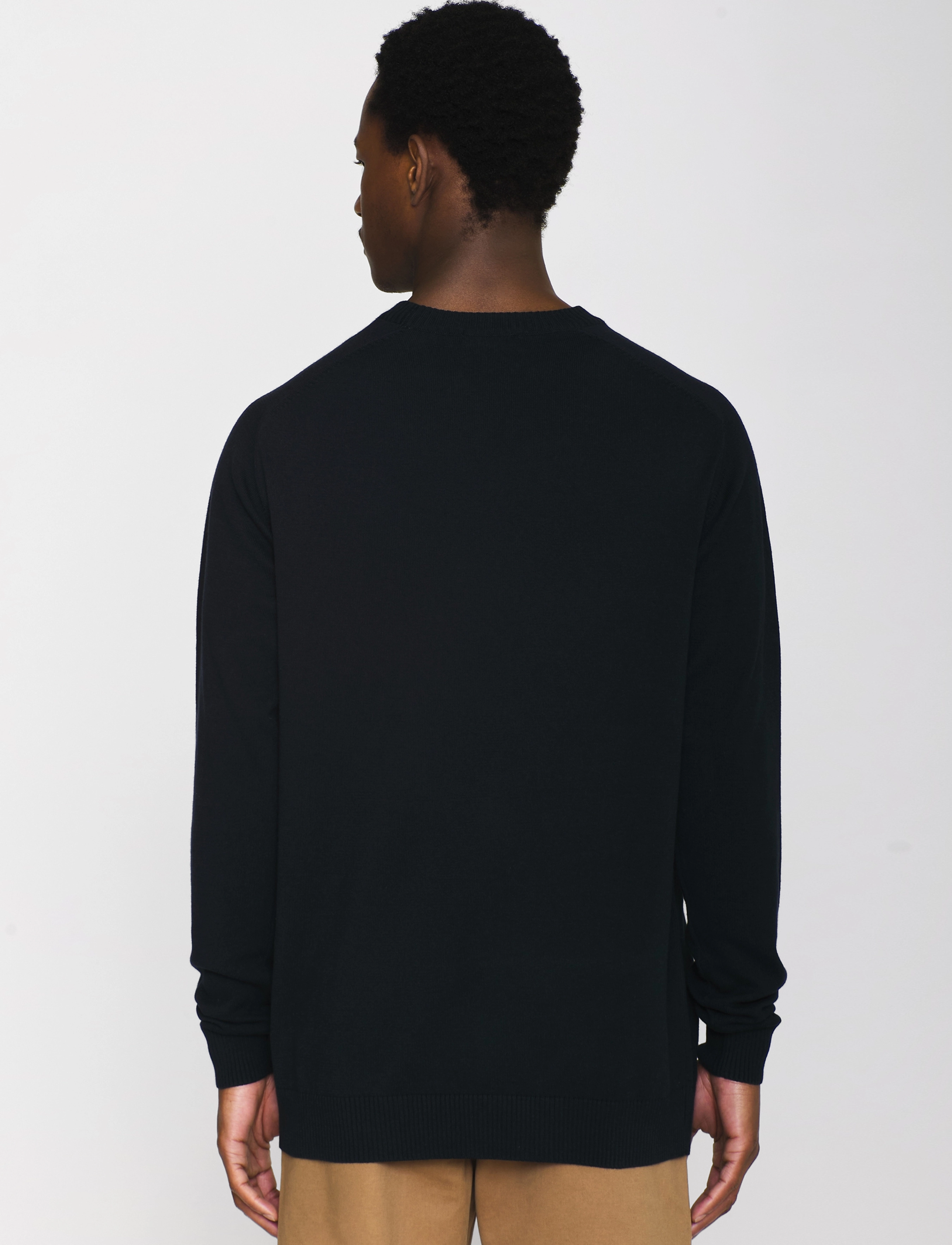 Knowledge Cotton Apparel - Merino crew neck sweater - total eclipse - 3