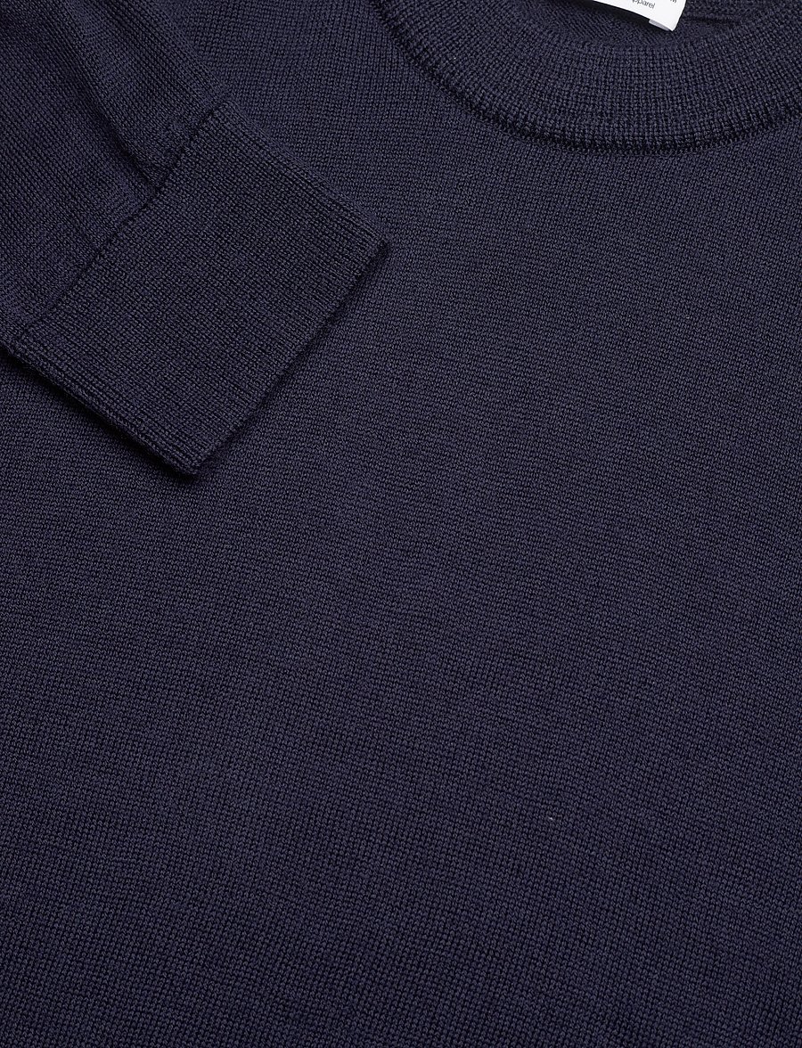 Knowledge Cotton Apparel - Merino crew neck sweater - round necks - total eclipse - 5